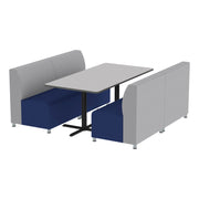 Pro Series Connect Booth with Cafe Table, 5-Piece Set - Navy/Gray/Gray/Graphite/Black