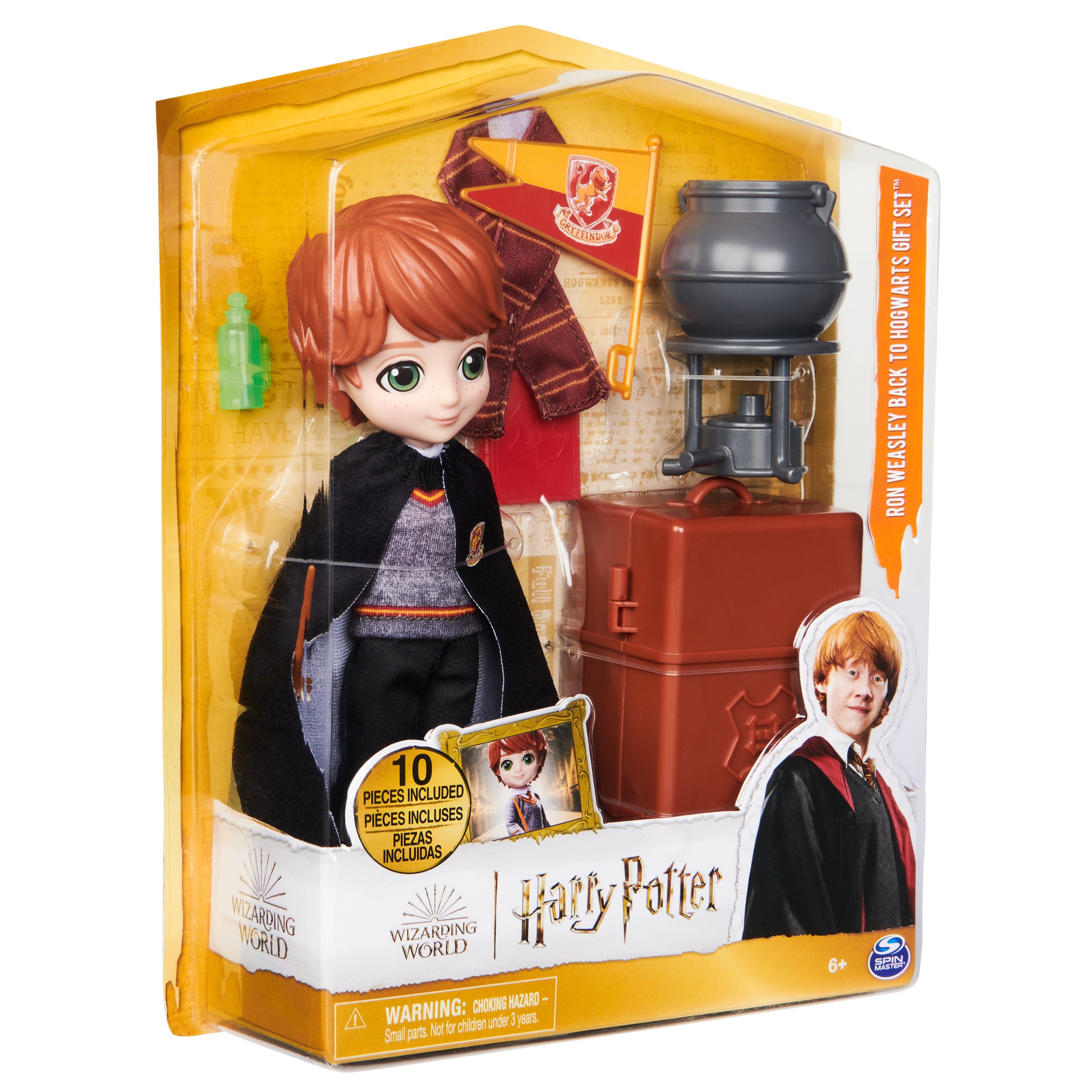 Wizarding World Harry Potter, 8-inch Ron Weasley Doll 12-Piece Back to Hogwarts Gift Set with Doll Accessories, Kids Toys for Ages 6 and up