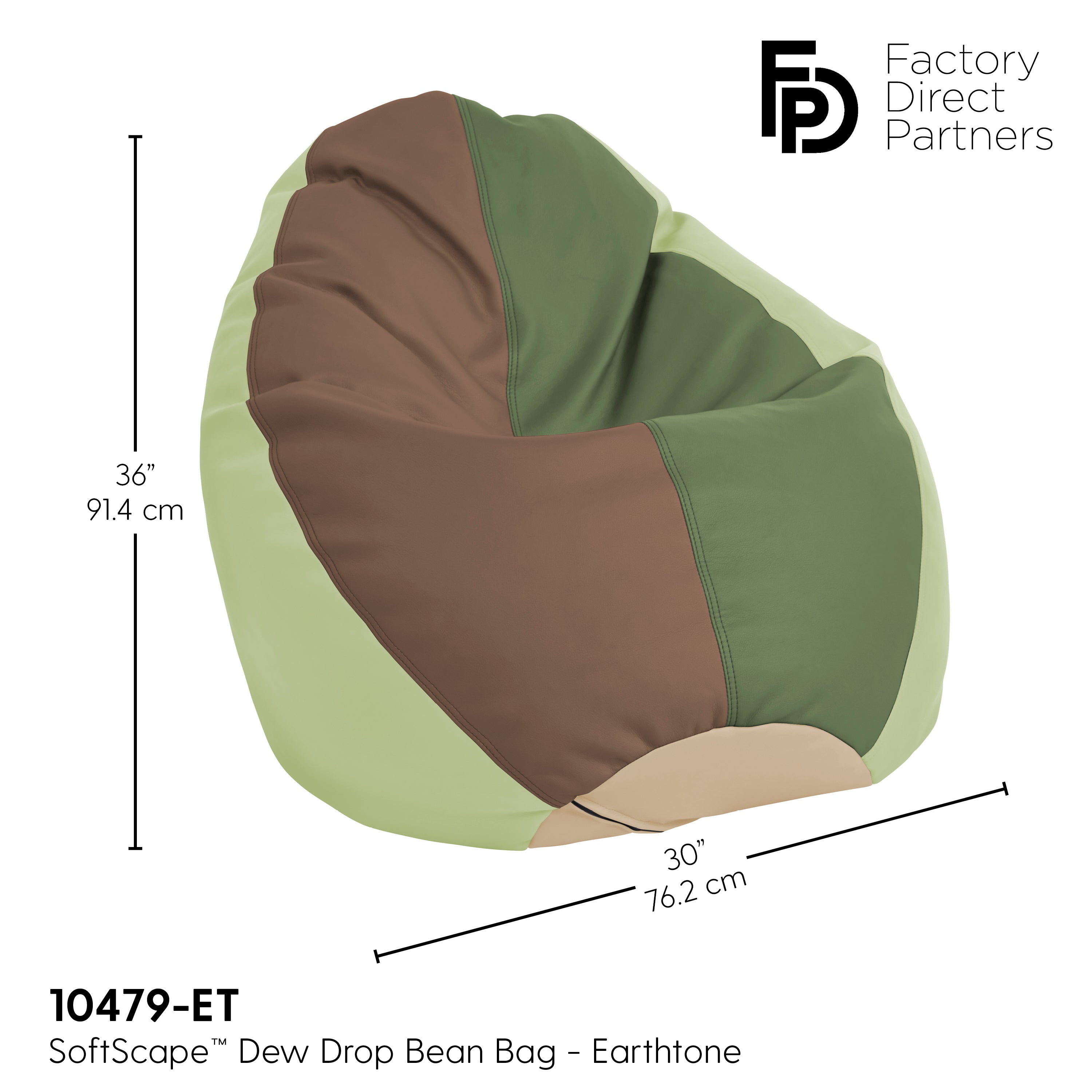 SoftScape Dew Drop Bean Bag - Earthtone