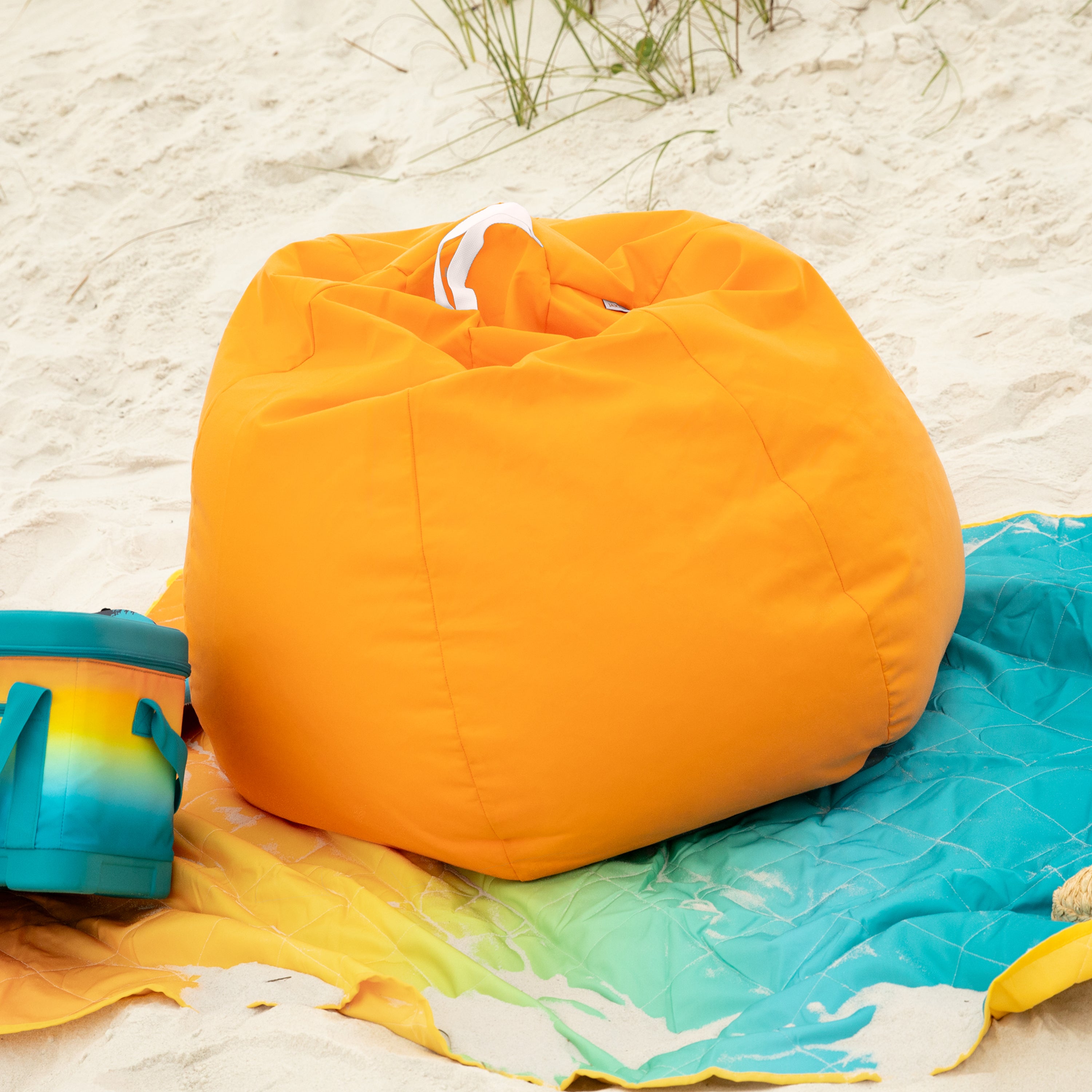 Jaxx Kiss Bean Bag Chair | Casual Poolside & Patio Seating | Sunbrella, Tangerine Orange