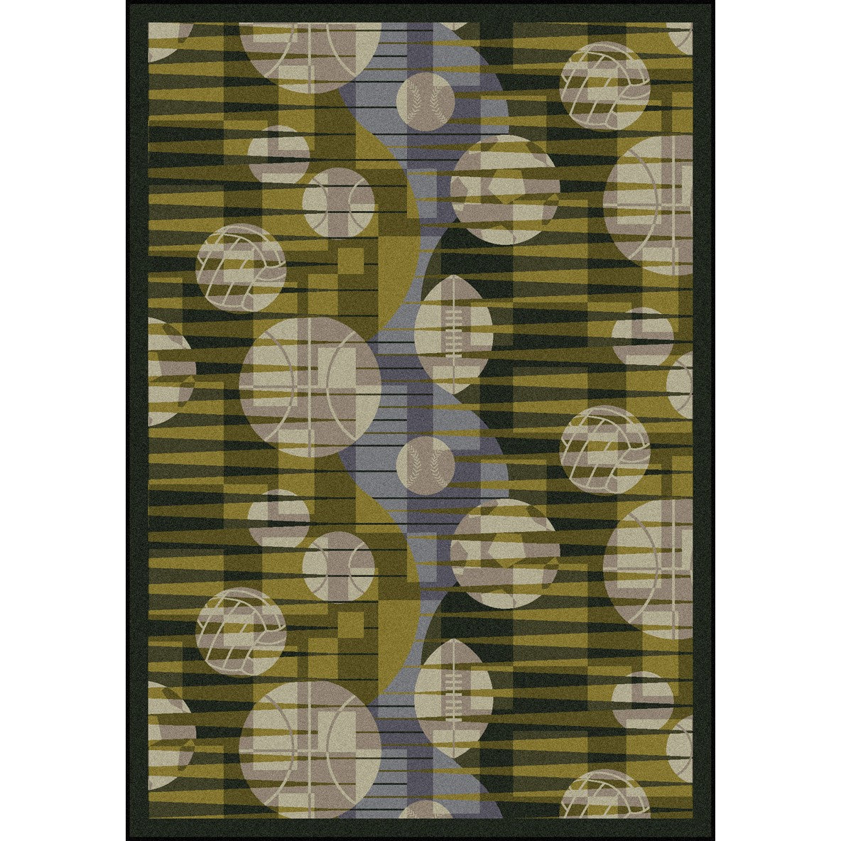 Keeping Score 5'4" x 7'8" area rug in color Green