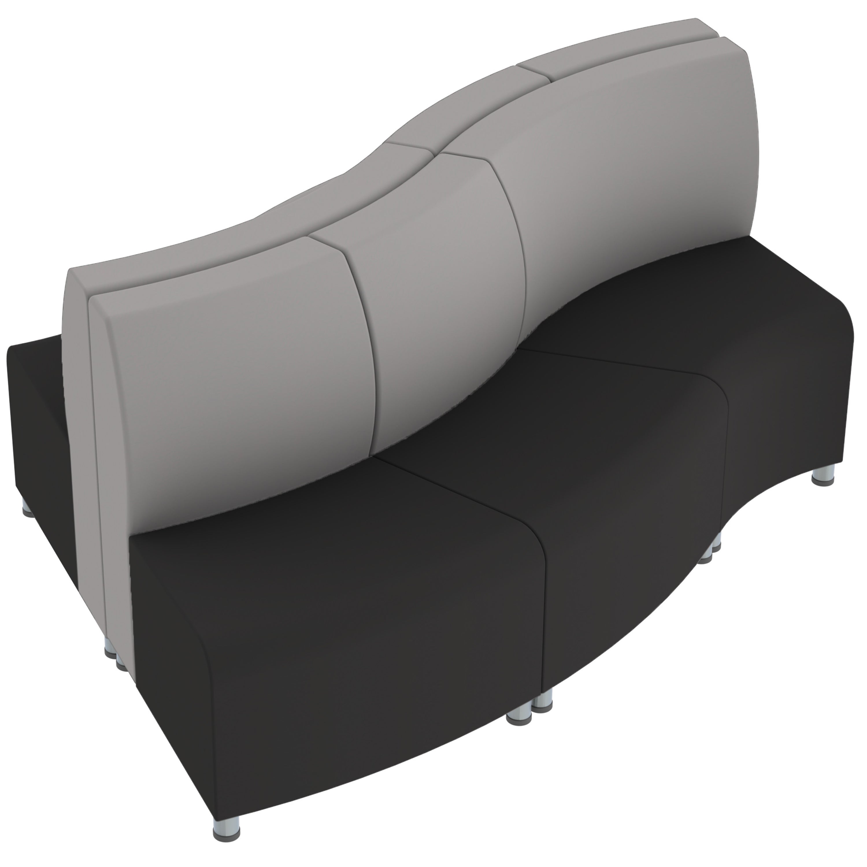 Pro Series Connect Edged Ripple Seating, 6-Piece Set - Black/Gray
