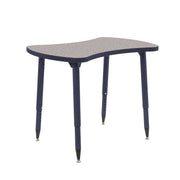 Adapte 25" x 37" Bowtie Thermofused Activity Table with Adjustable Tapered Legs - Gray/Navy