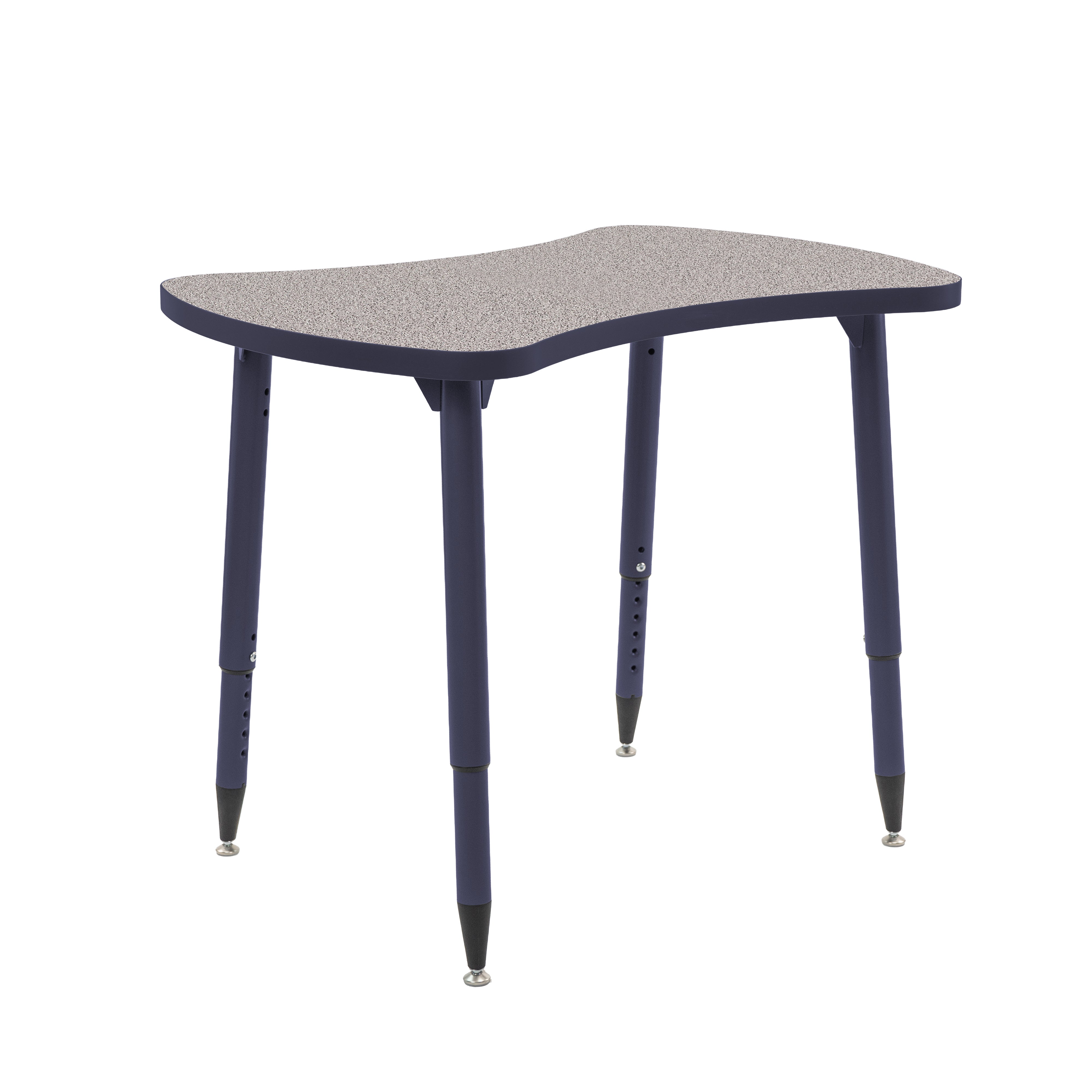 Adapte 25" x 37" Bowtie Thermofused Activity Table with Adjustable Tapered Legs - Gray/Navy