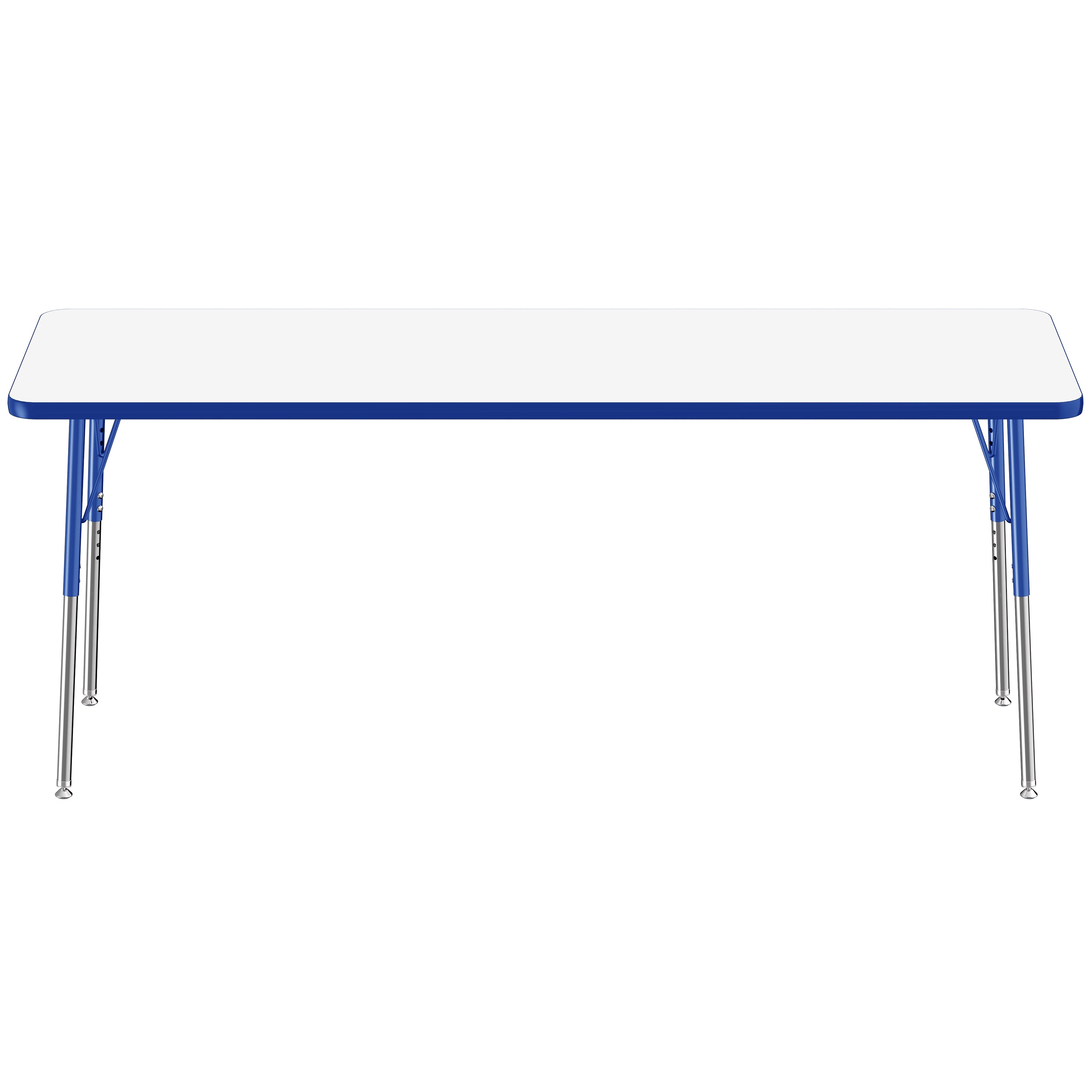 24" x 72" Rectangle Dry-Erase Activity Table with Adjustable Standard Swivel Glide Legs - Whiteboard/Blue
