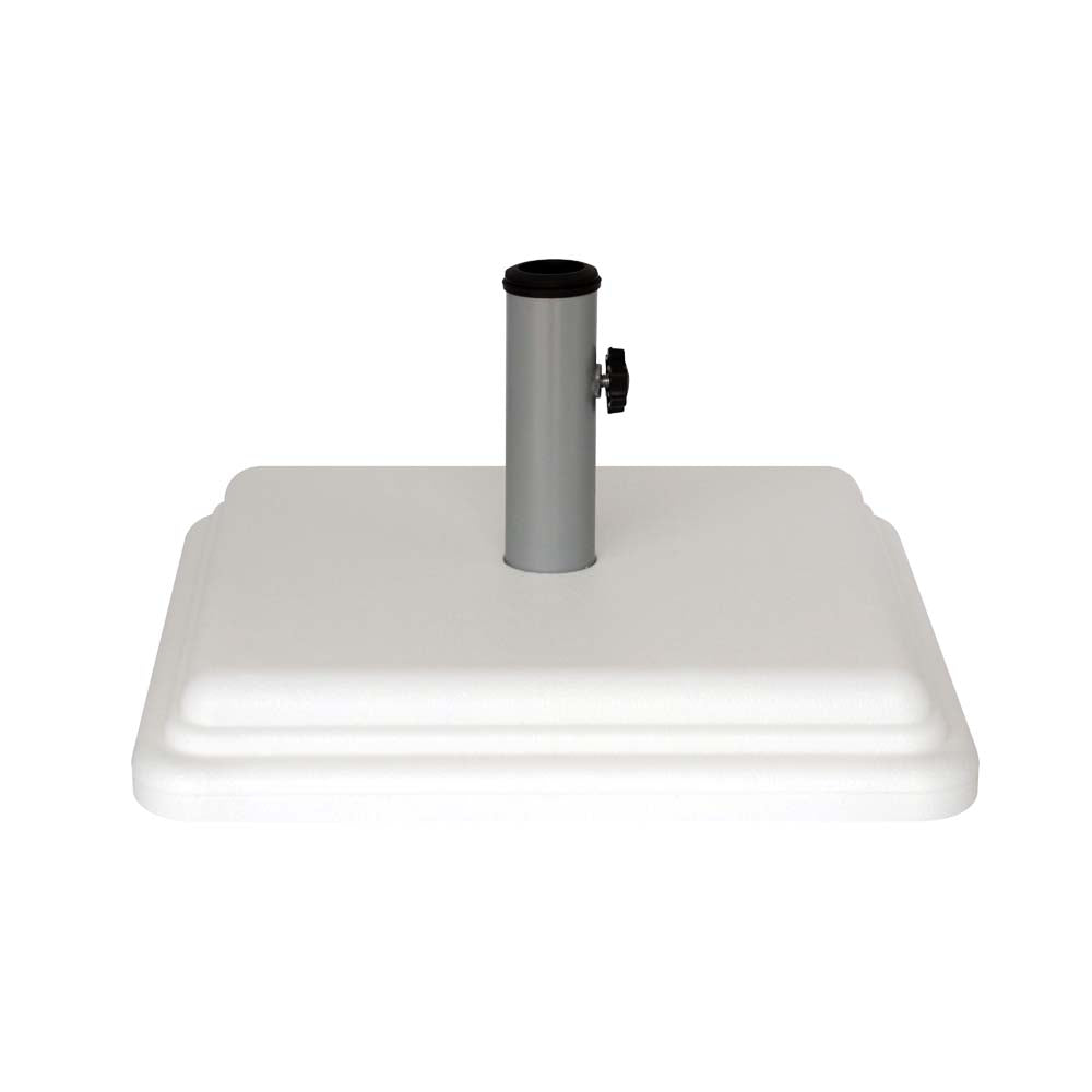 40 lb White Umbrella Base with Steel Stem