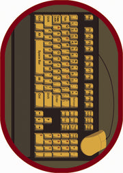 Keyboard Connection 7'8" x 10'9" Oval area rug in color Brown
