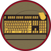 Keyboard Connection 13'2" Round area rug in color Brown