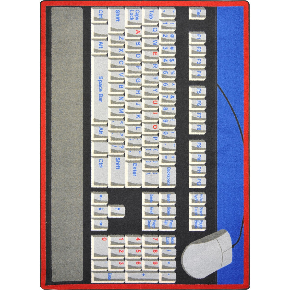 Keyboard Connection 5'4" x 7'8" area rug in color Gray