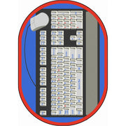 Keyboard Connection 5'4" x 7'8" Oval area rug in color Gray