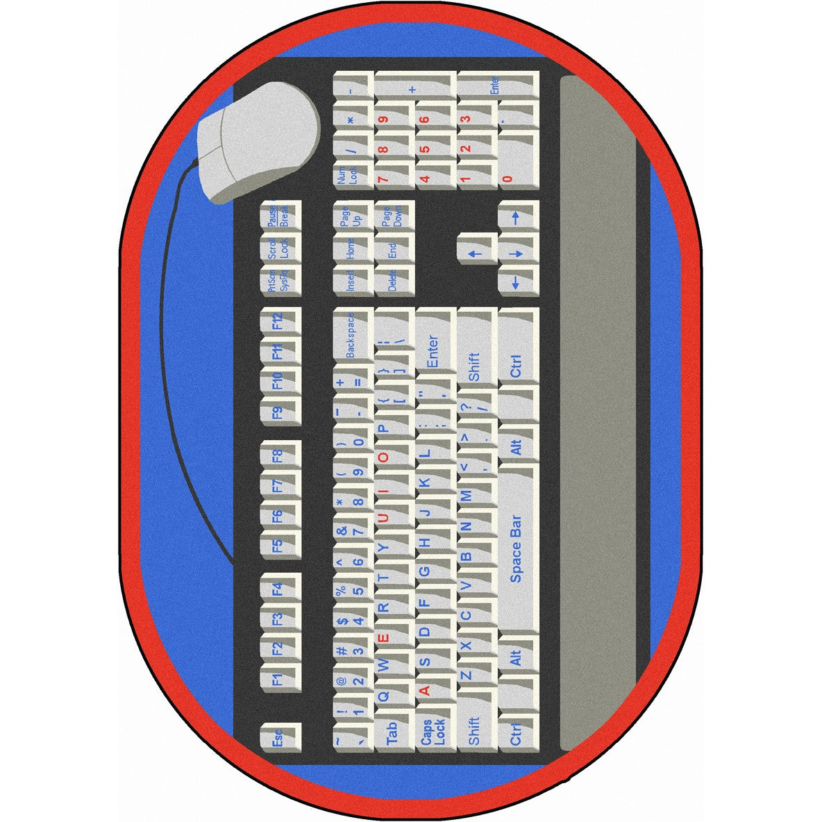 Keyboard Connection 7'8" x 10'9" Oval area rug in color Gray