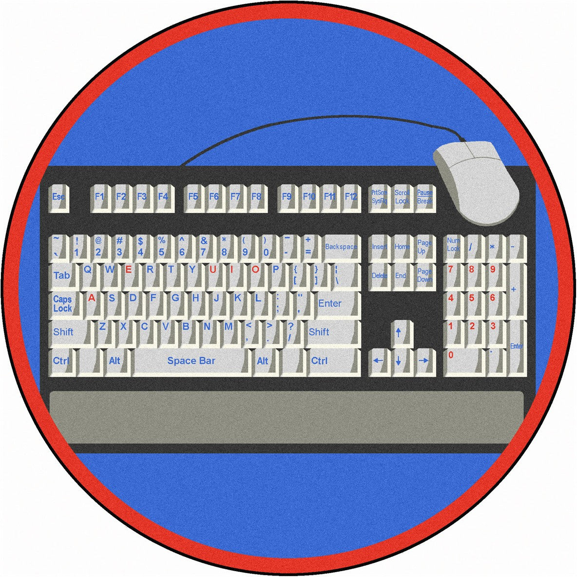 Keyboard Connection 13'2" Round area rug in color Gray