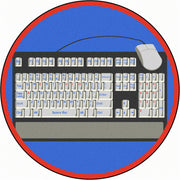 Keyboard Connection 5'4" Round area rug in color Gray