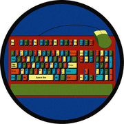 Keyboard Connection 13'2" Round area rug in color Multi