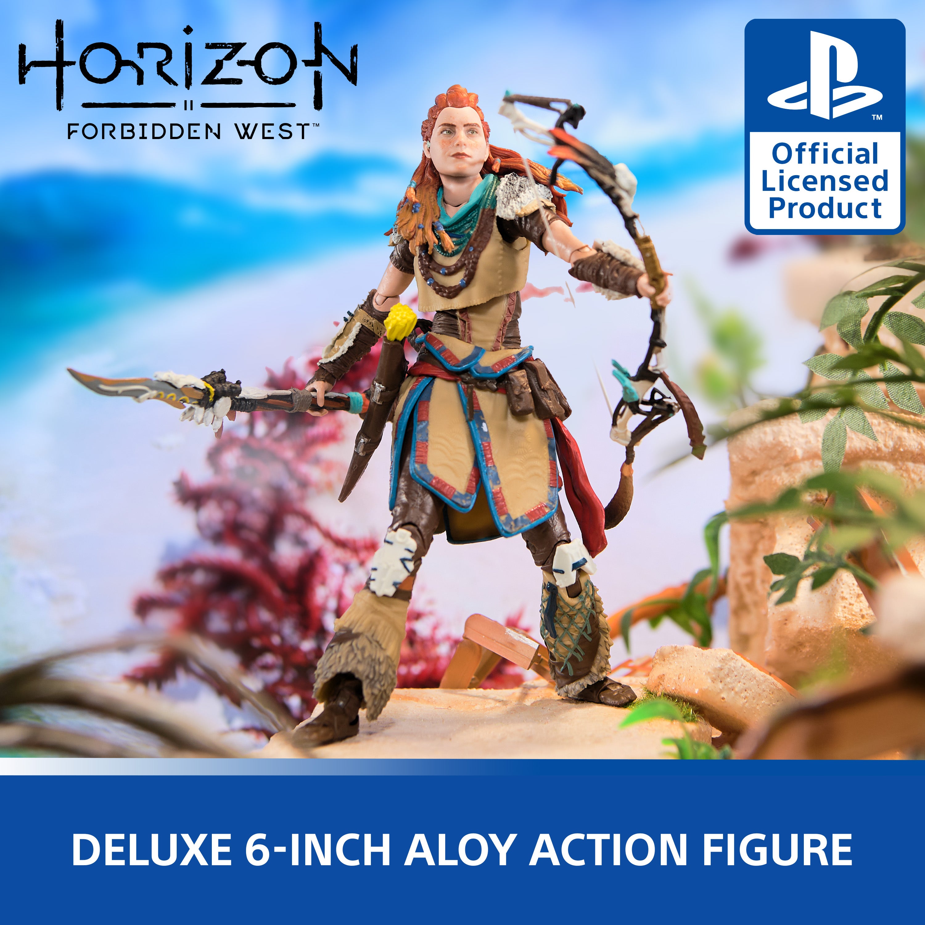 PlayStation Horizon Forbidden West, Deluxe 6” Aloy Action Figure with 15 Accessories, The Shapes Collection, For PS5 Fans & Collectors Ages 17+
