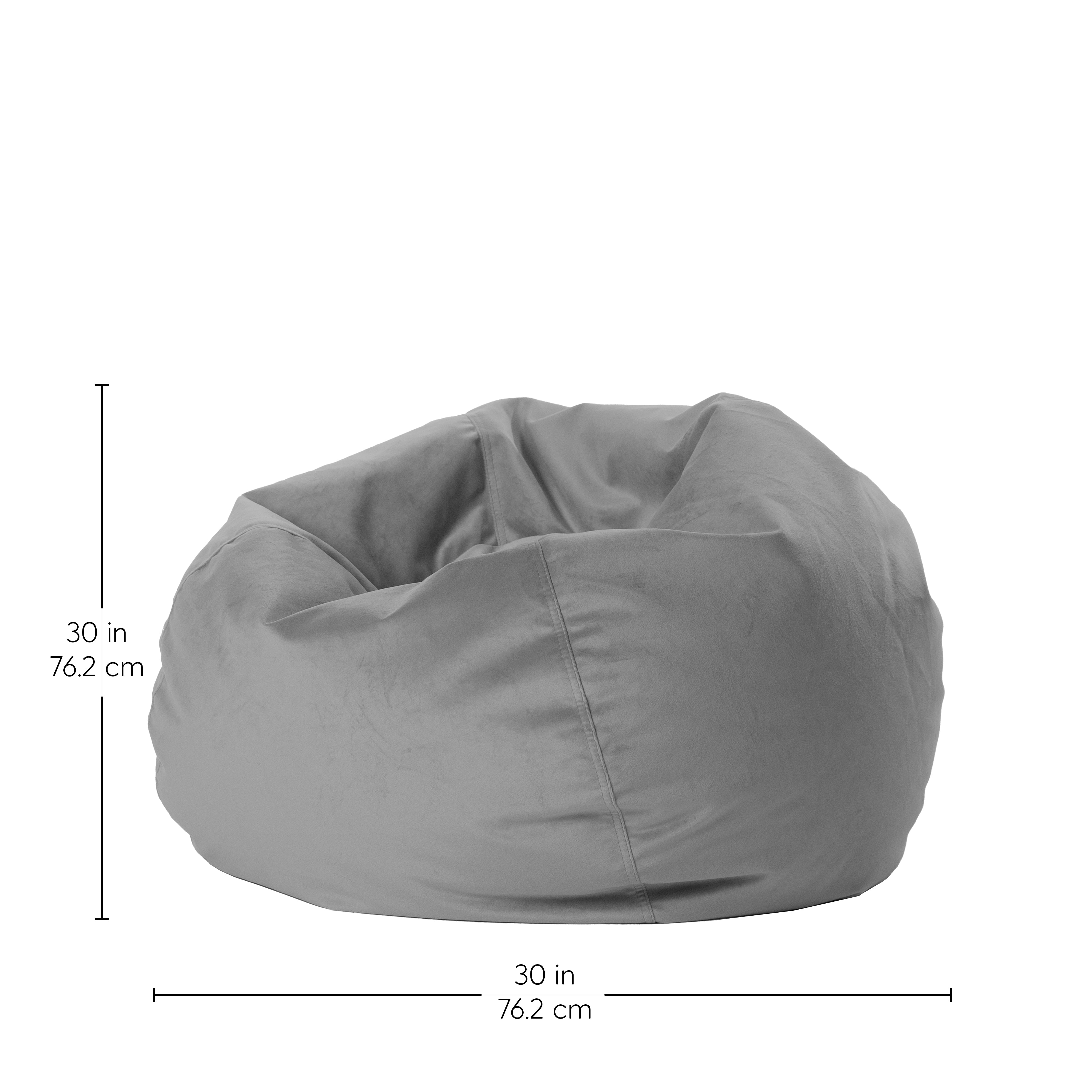 30" Round Velvety Bean Bag - Smoke