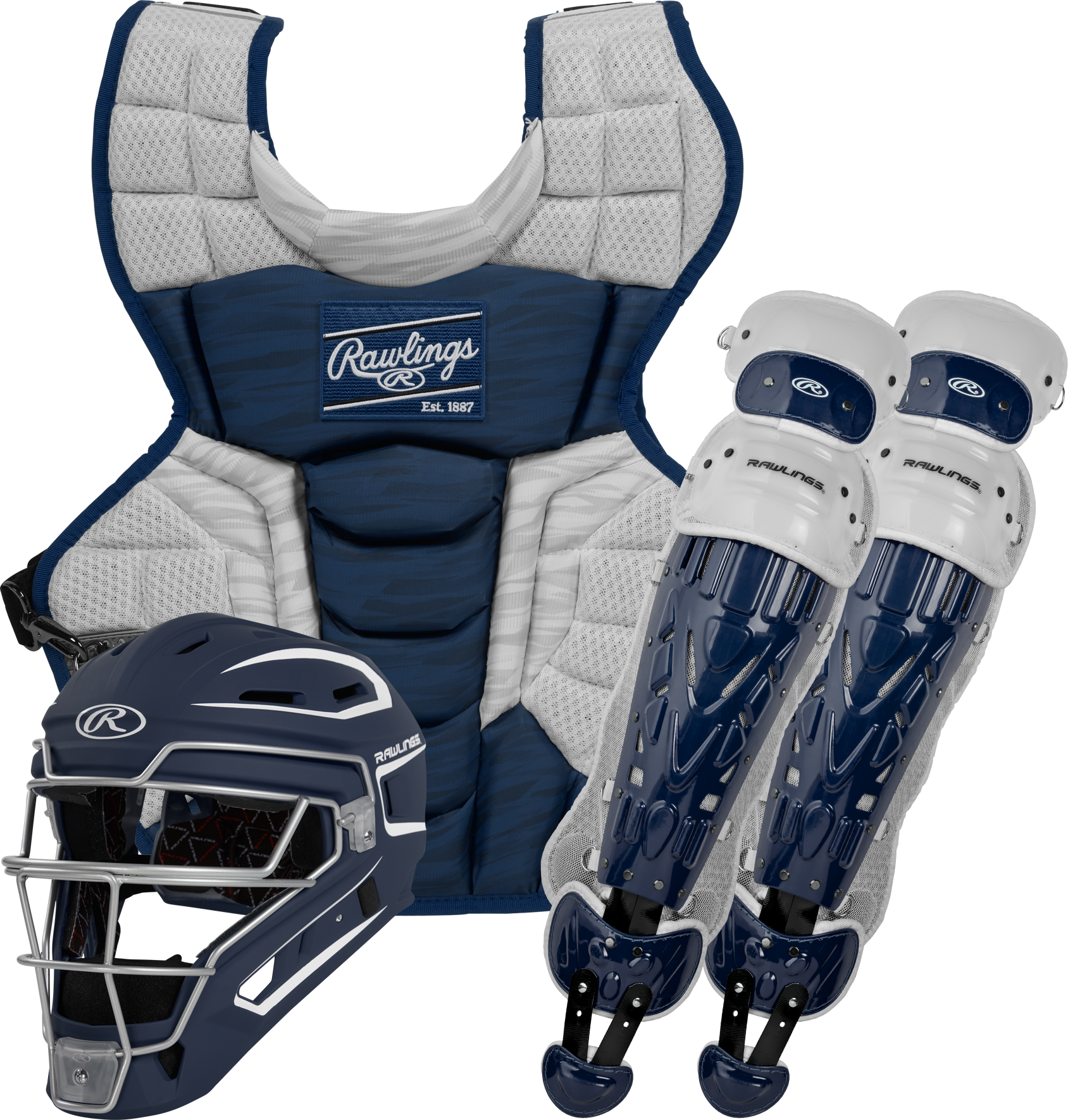 Rawlings Velo 2.0 Adult Catchers Set - Navy/White