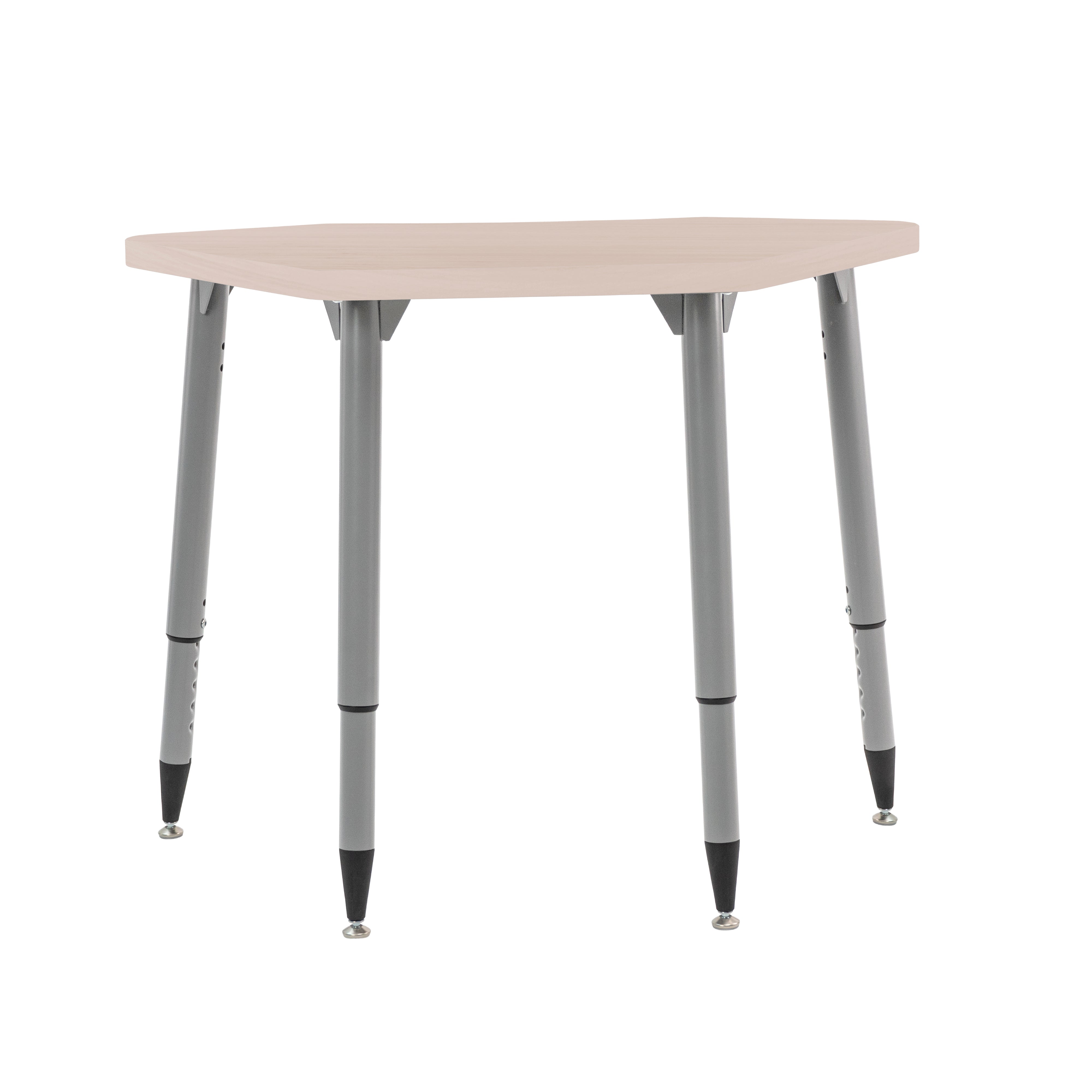 Adapte 24" x 36" Petal Woodgrain Activity Table with Adjustable Tapered Legs - Asian Sand/Silver