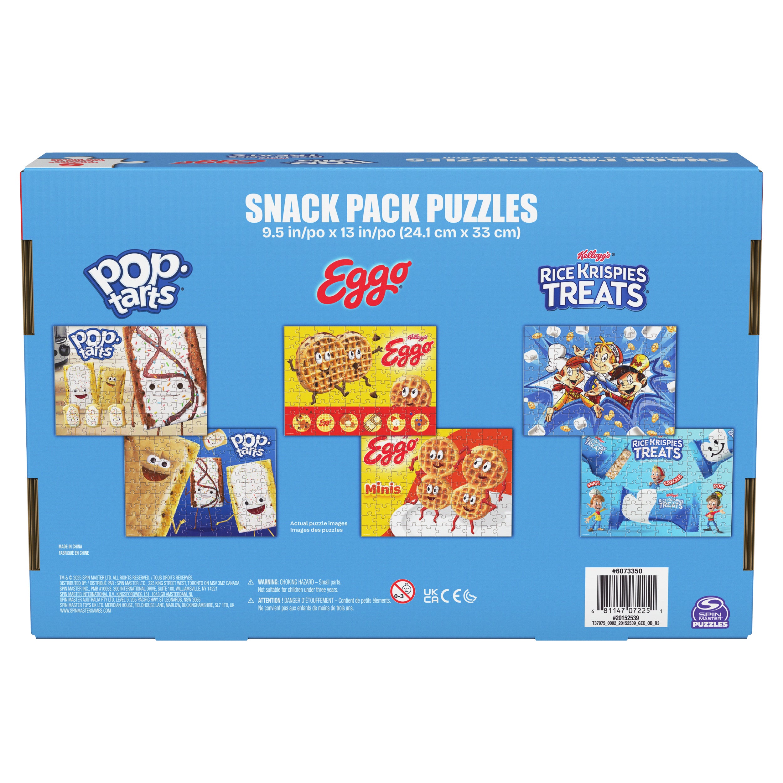 Spin Master Games, snack puzzles 6-pack, 100 Pieces Each, kids puzzle, With Eggo Waffles, Rice Krispies Treat & Pop Tarts, Preschool Toys for Girls & Boys, for Ages 6 & Up