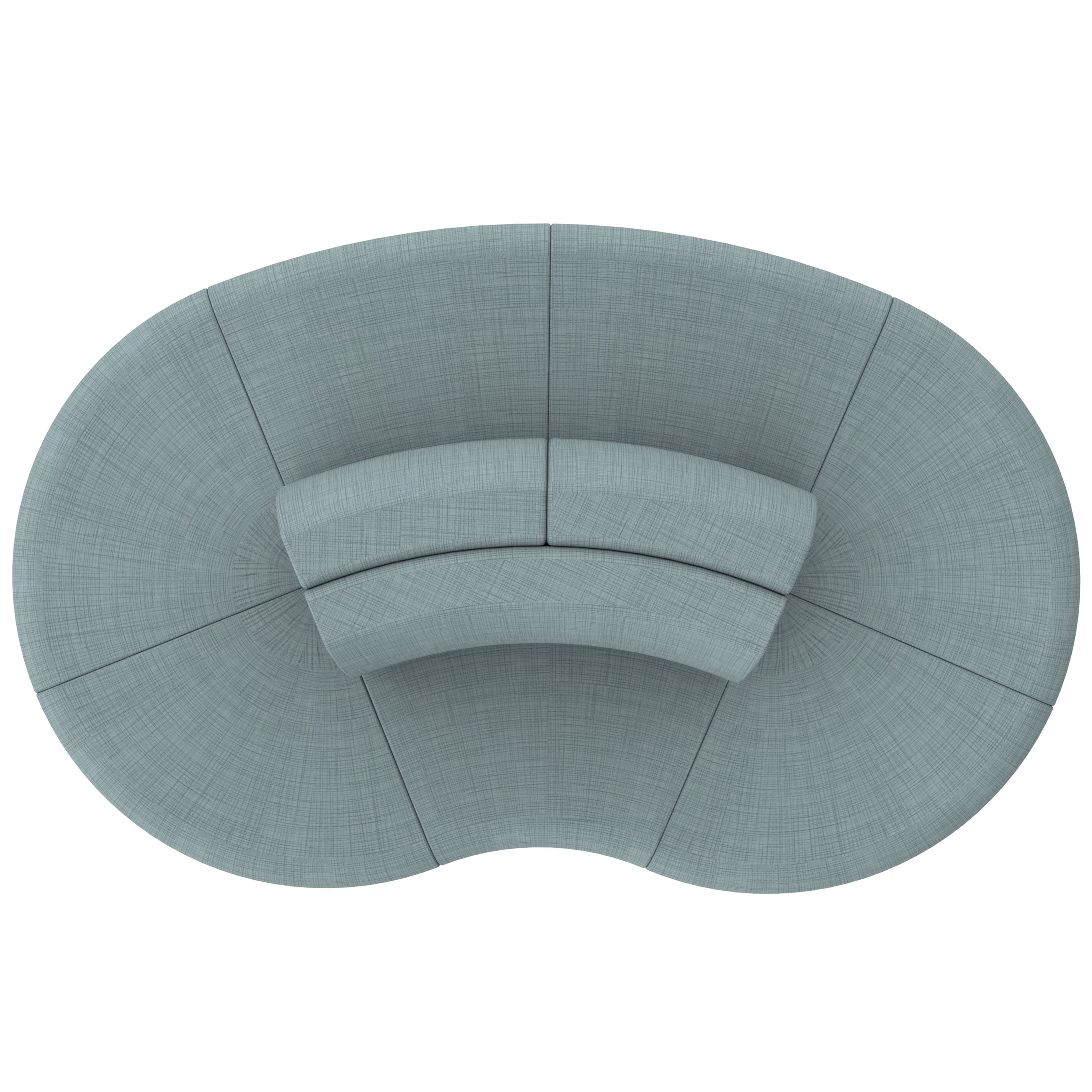 Pro Series Connect Curved Wavelet Seating, 7-Piece Set - Sky Blue Crosshatch