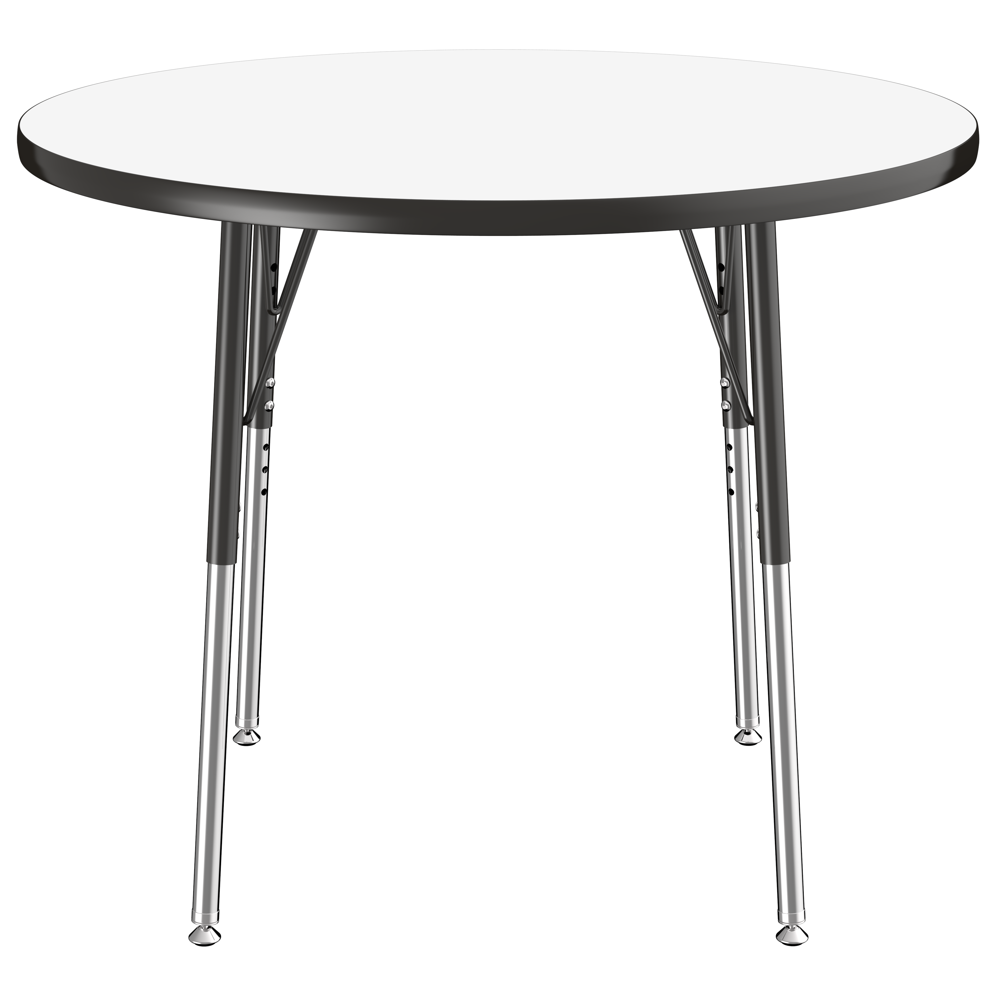 36" Round Dry-Erase Activity Table with Adjustable Standard Swivel Glide Legs - Whiteboard/Black