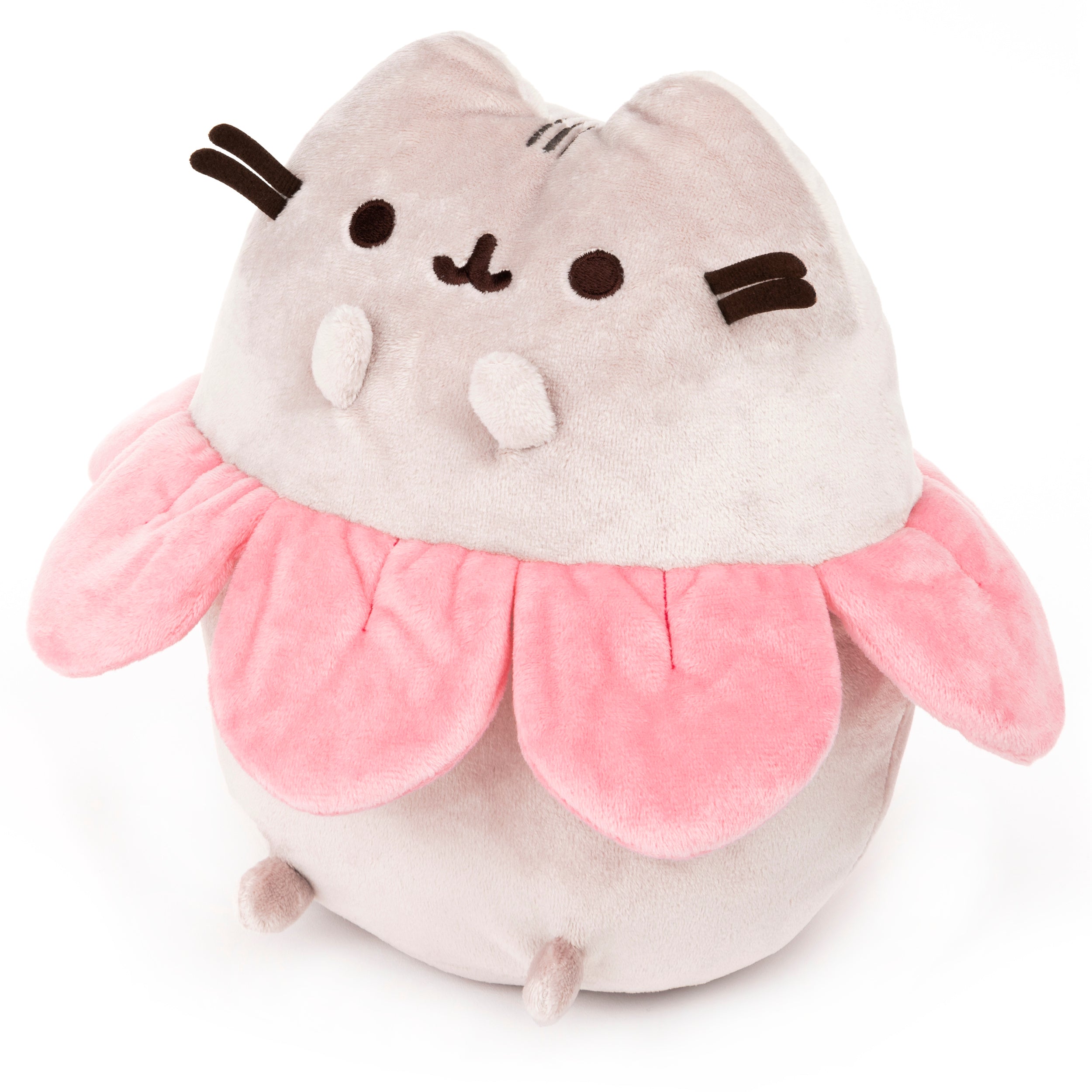 GUND Pink Flower Petals Pusheen Plush Stuffed Animal Cat, Gray and Pink, 9.5”