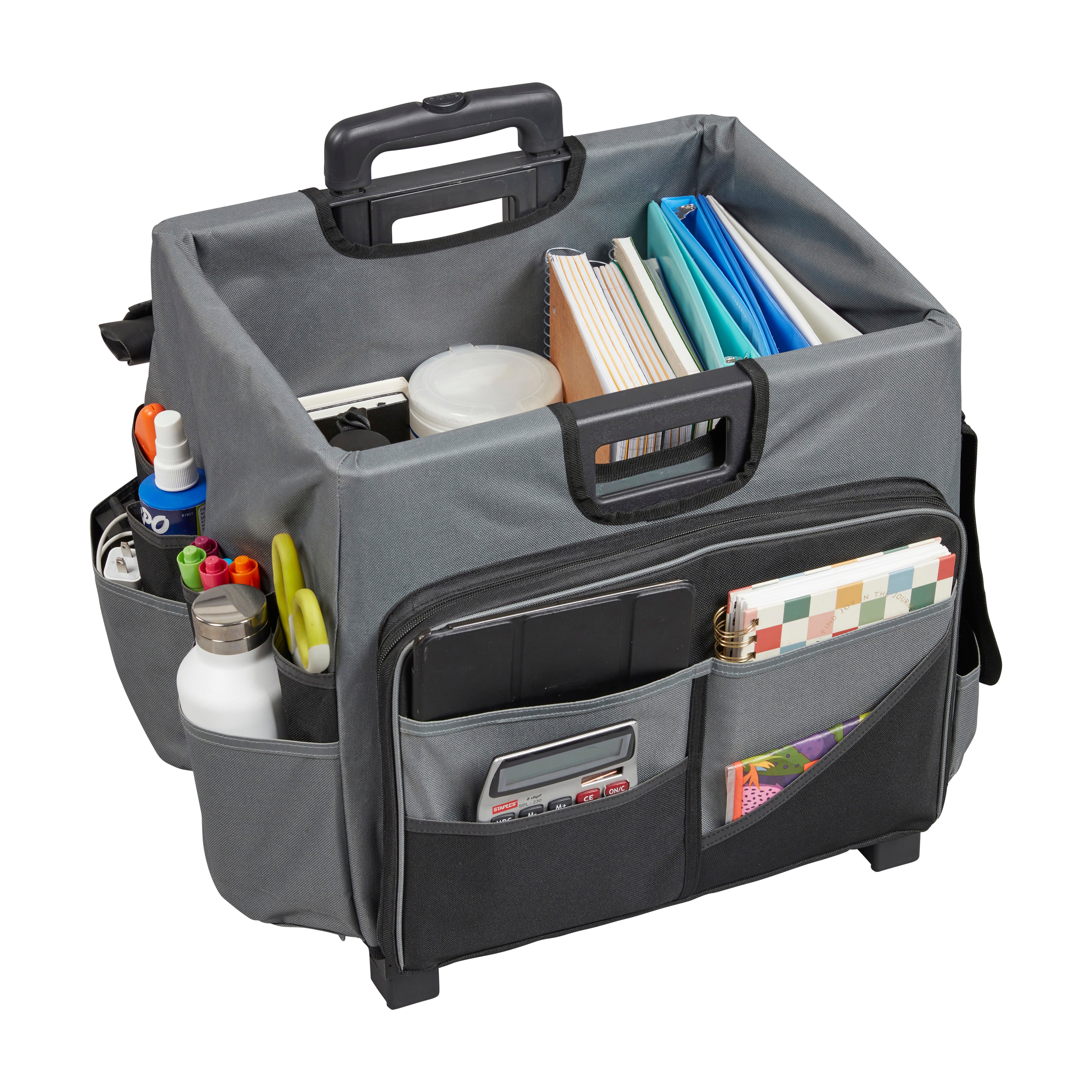 Universal Rolling Cart and Canvas Organizer - Black/Grey