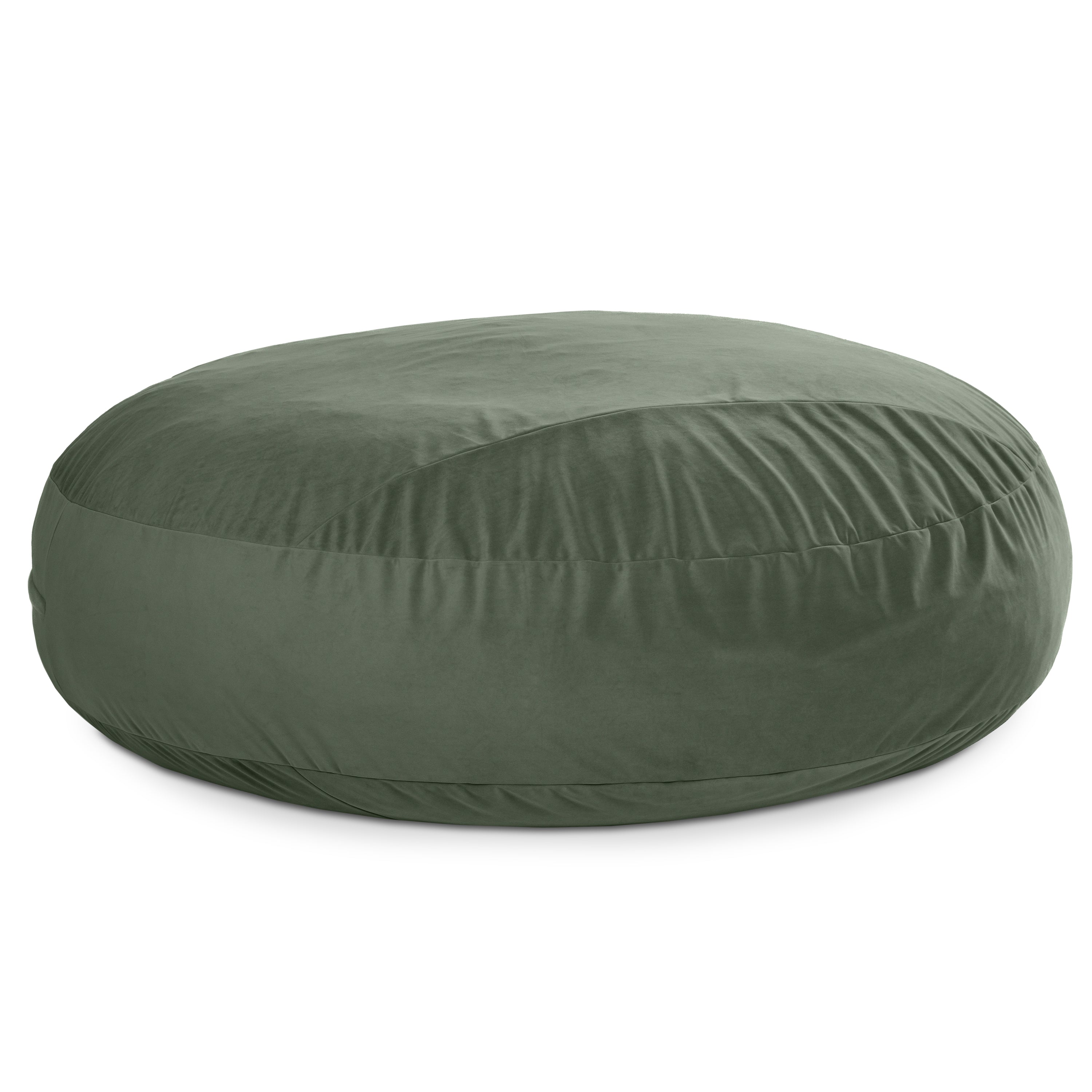 Jaxx 7 Foot Cocoon - 2-in-1 Convertible Bean Bag Bed & Large Bean Bag Chair for Adults, Lush Velvet Green