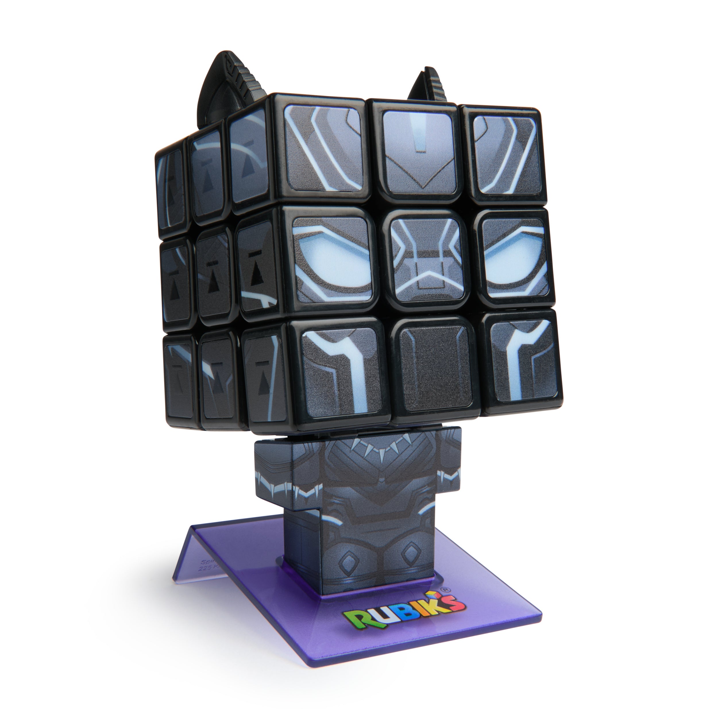 Rubik’s Cube, Black Panther Cuber, Marvel Collectible Fidget Toy & Desk Decor, Classic Color-Matching Puzzle, Problem-Solving Brain Teaser for Fans of Marvel Rivals & Action Movies, for Ages 8 & Up