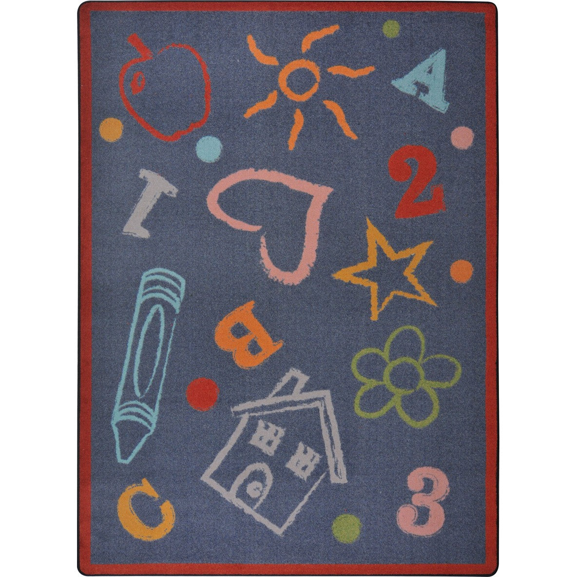 Kid's Art 5'4" x 7'8" area rug in color Chalkdust