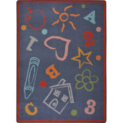 Kid's Art 5'4" x 7'8" area rug in color Chalkdust