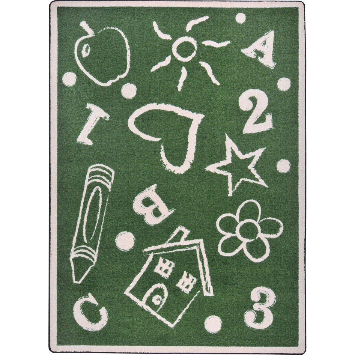 Kid's Art 3'10" x 5'4" area rug in color Green