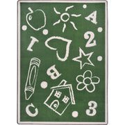 Kid's Art 5'4" x 7'8" area rug in color Green