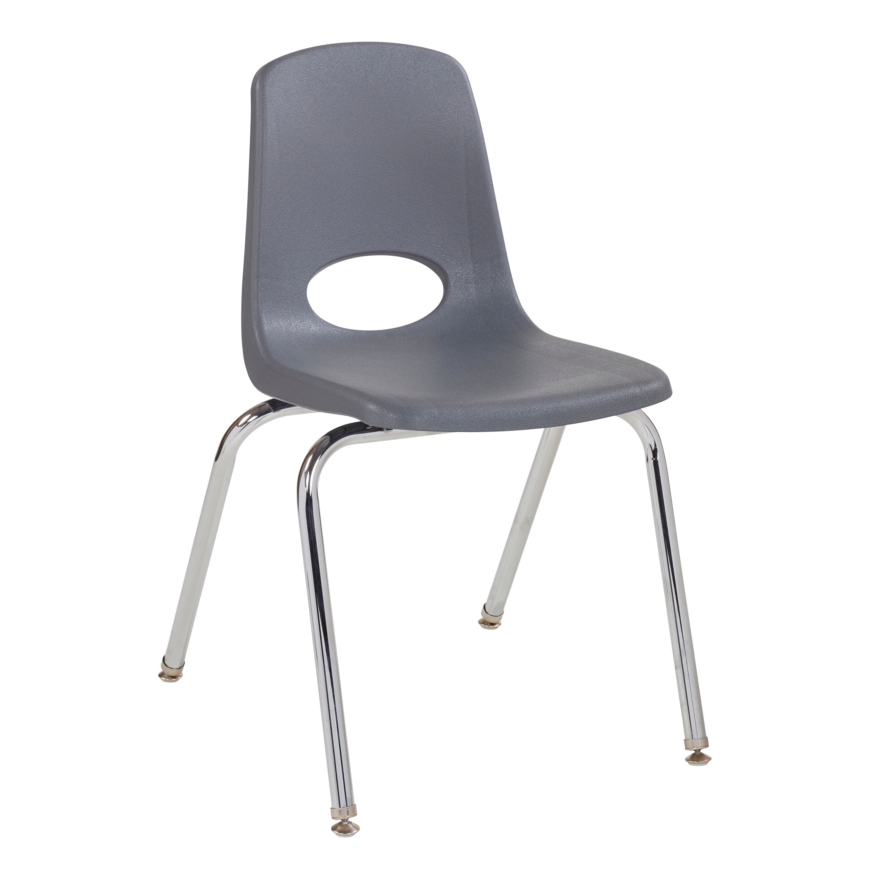 18" Stack Chair with Swivel Glides - Gray