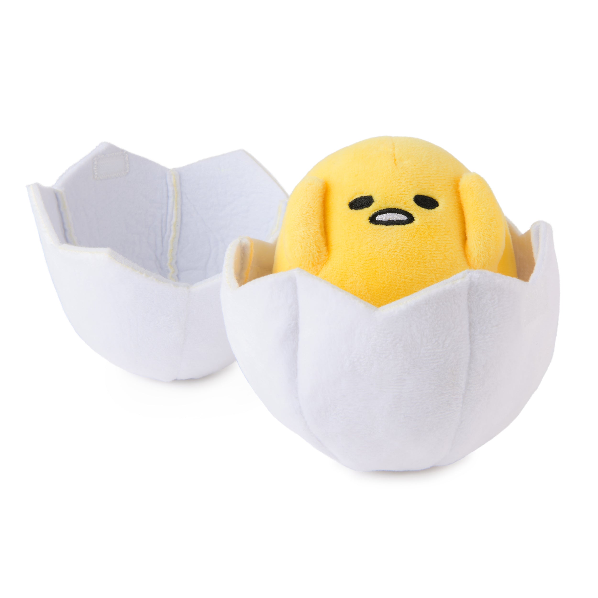 GUND Sanrio Gudetama The Lazy Egg Stuffed Animal, Gudetama in Eggshell Plush Toy for Ages 1 and Up, 5”