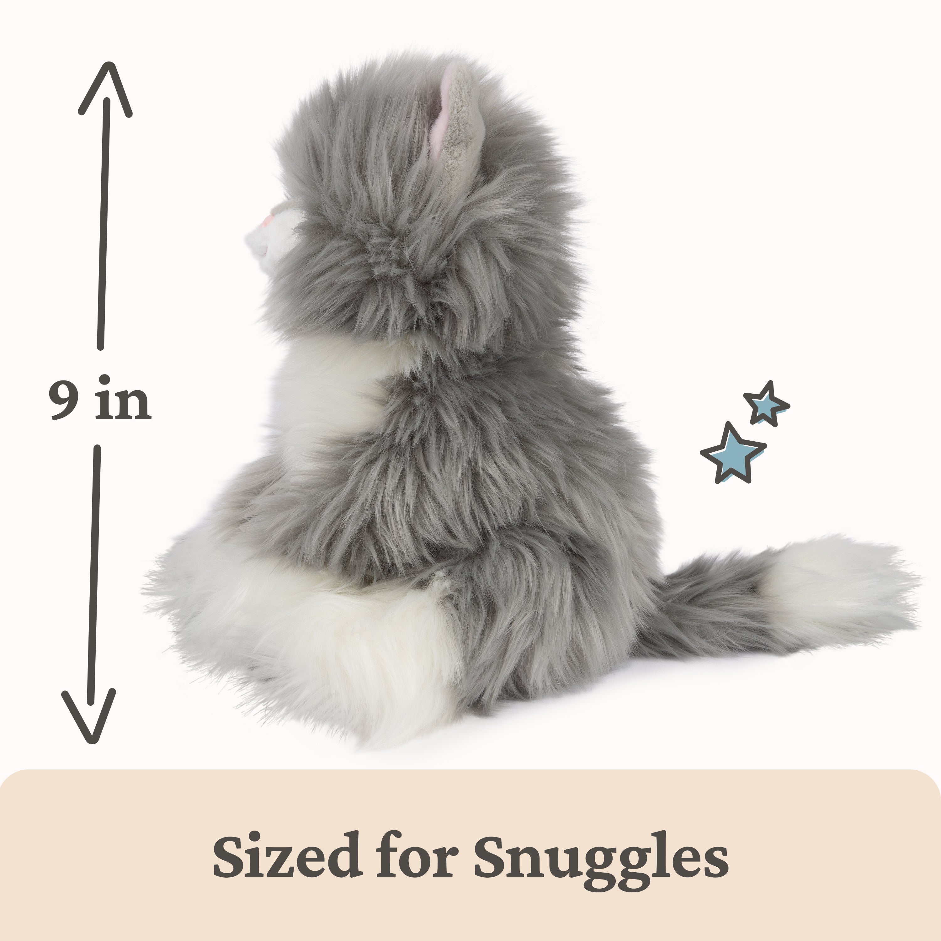 GUND Camilla Kitten Plush, Premium Cat Stuffed Animal for Ages 1 and Up, Gray/White, 9”