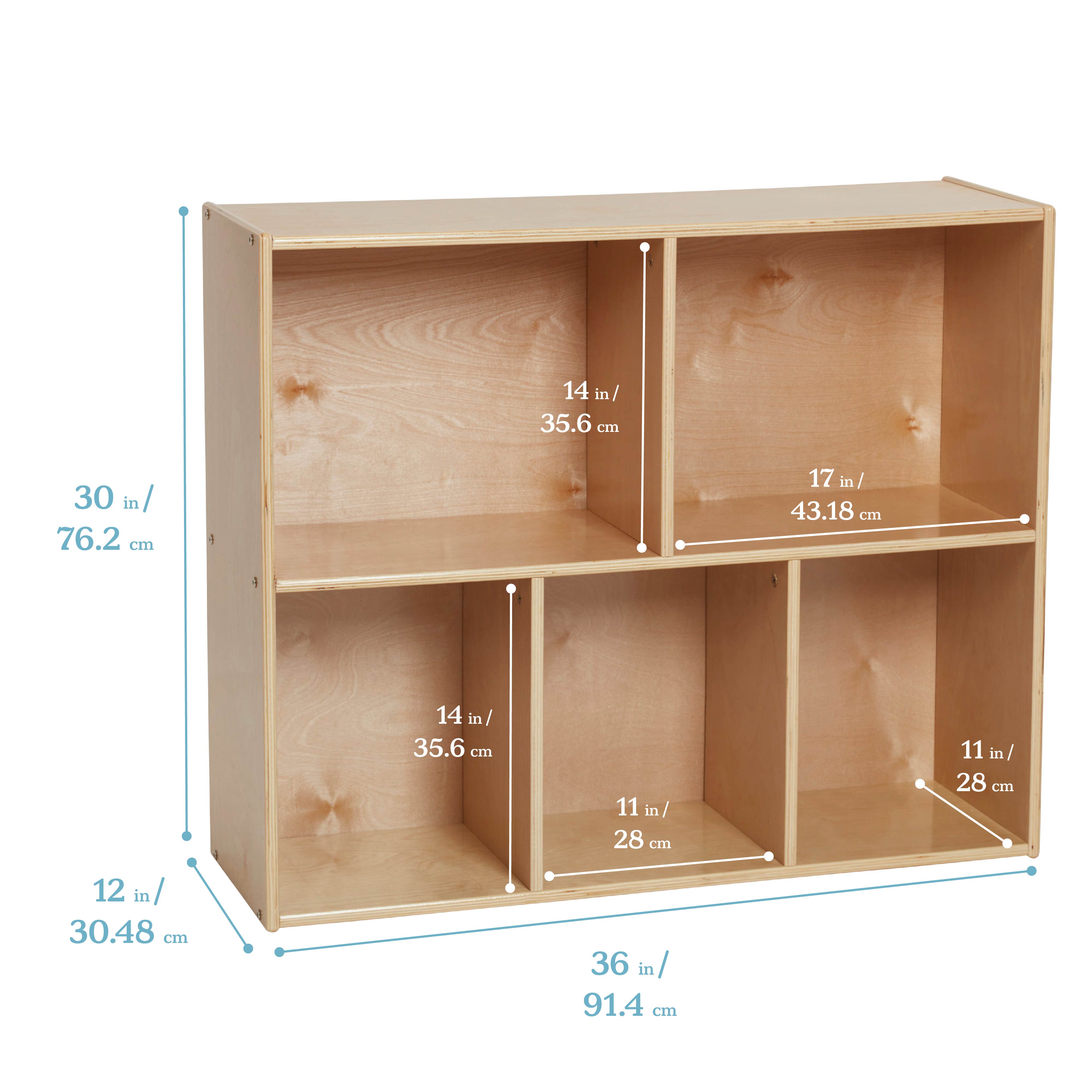 Streamline 5-Compartment Storage Cabinet 30in H - Natural