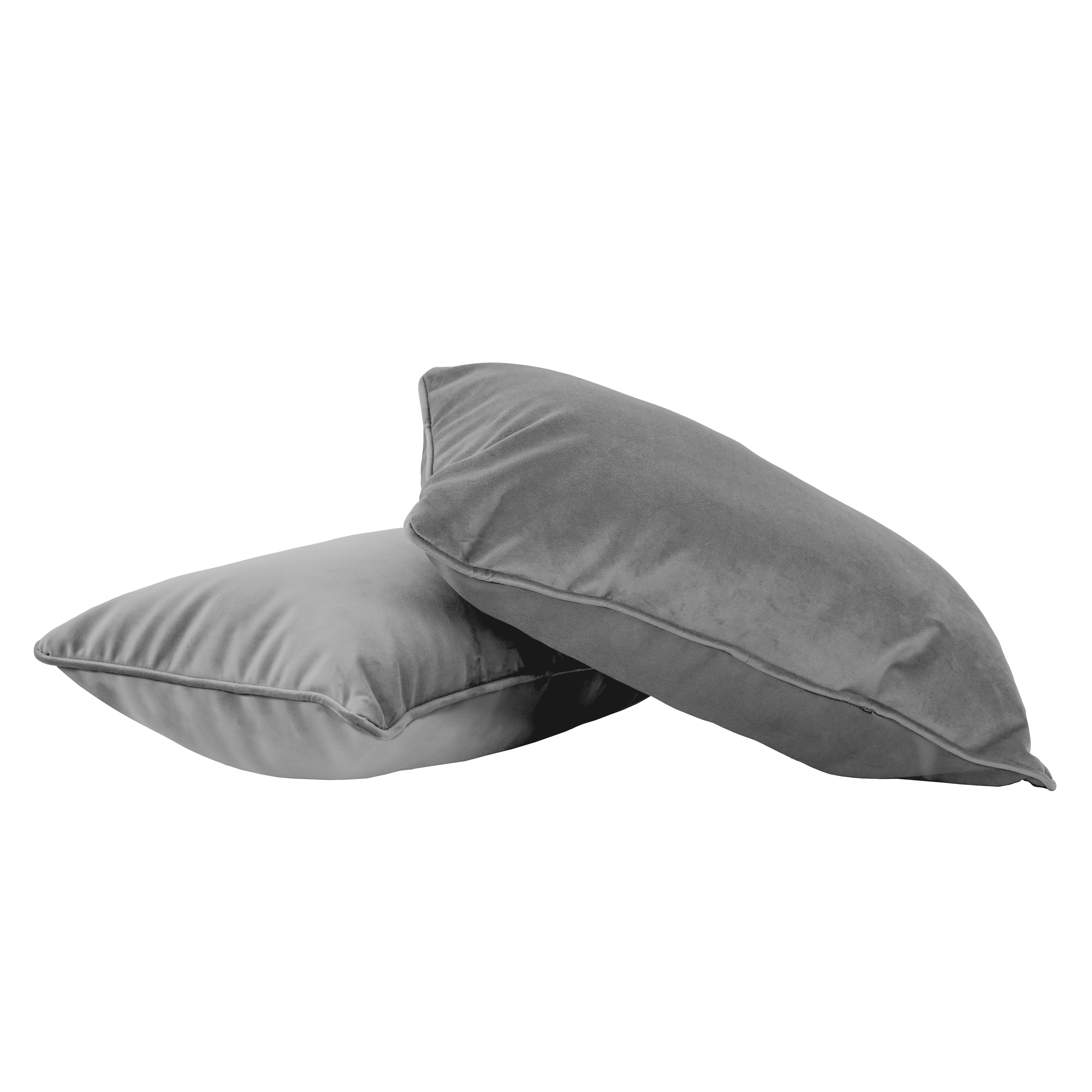 12" x 20" Rectangle Lumbar Microfiber Pillow with Piping, 2-Piece - Smoke