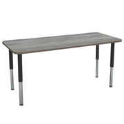24" x 72" Rectangle La Madera Activity Table with Adjustable Super Legs - Light Gray Wood/Black