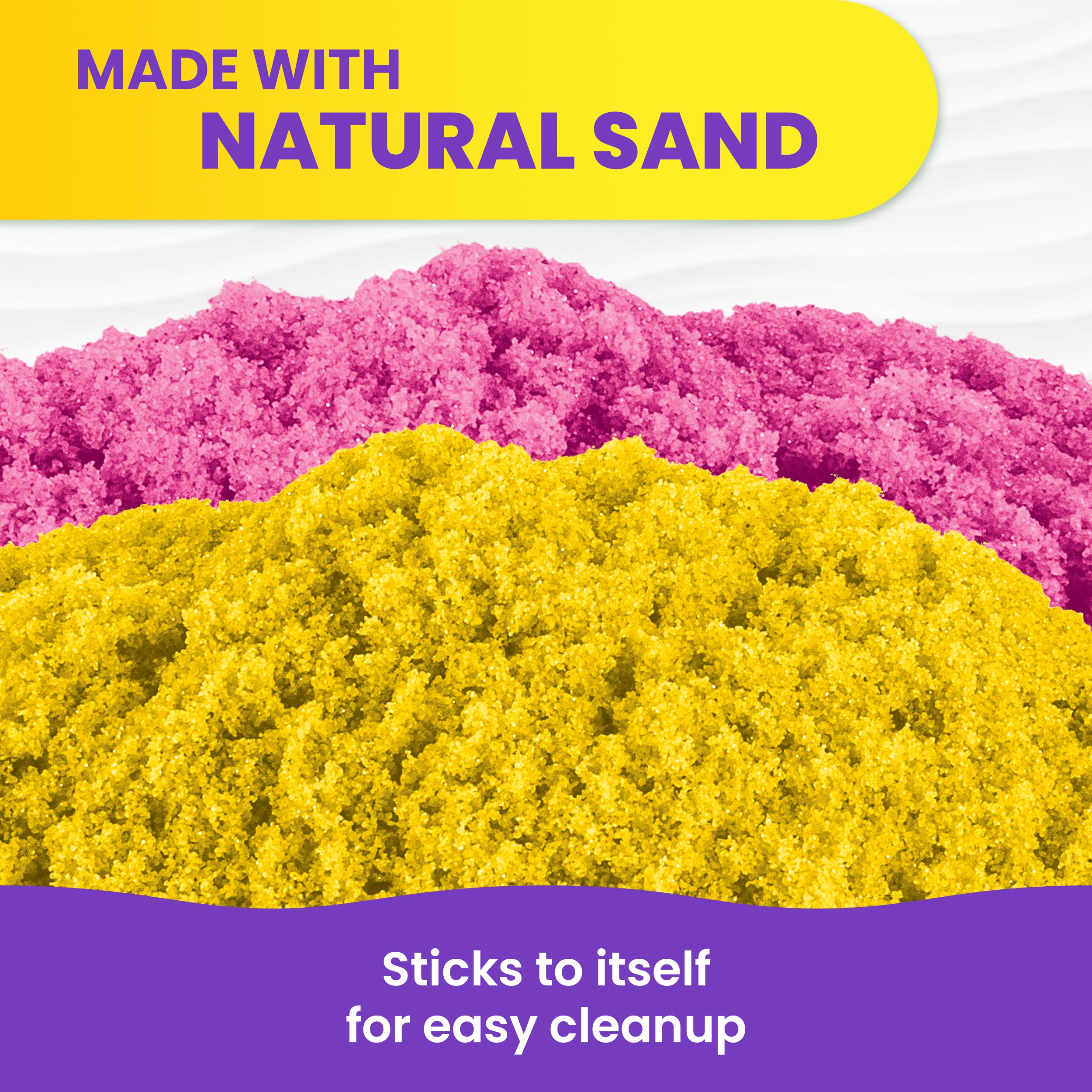 Kinetic Sand, SquishBlossom Blooming Flower with 8oz Neon Yellow & Pink Play Sand, Pot & Molds, Gifts for Mom & Kids, Arts and Crafts Sensory Toys