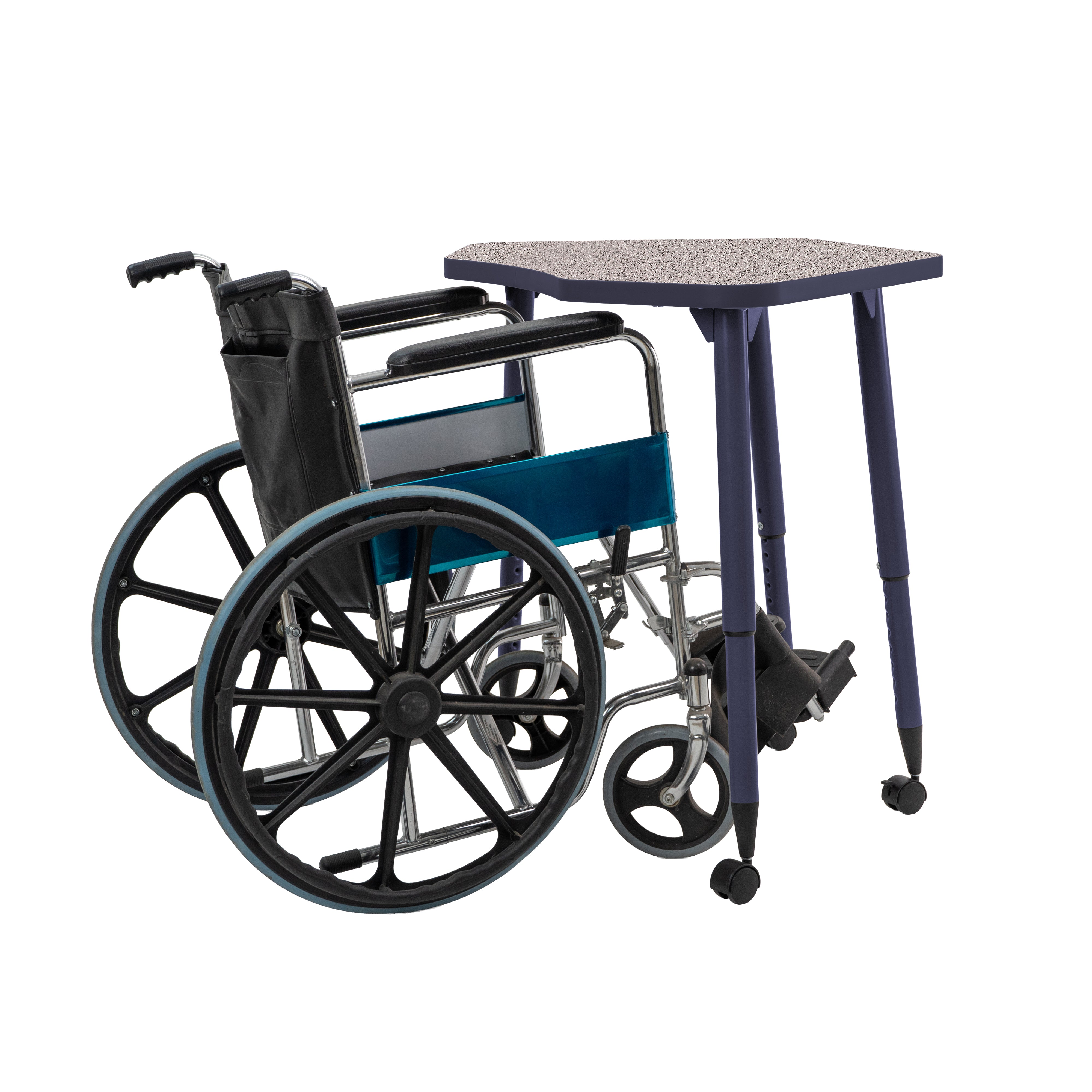 Adapte 24" x 36" Petal Thermofused Activity Table with Adjustable Tapered Legs - Gray/Navy
