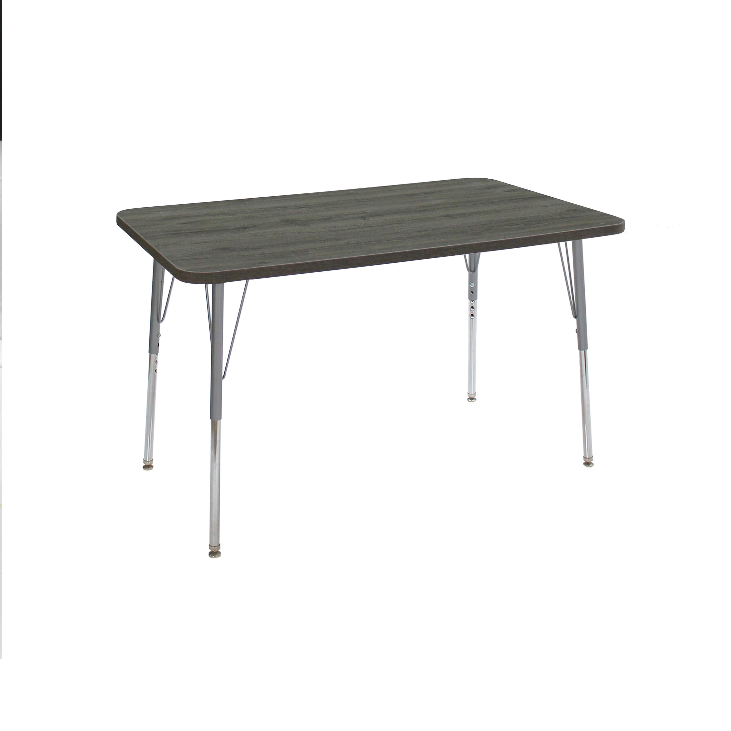 30" x 48" Rectangle La Madera Activity Table with Standard Legs - Gray Wood/Silver