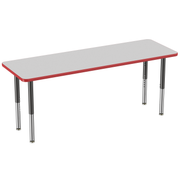 24" x 72" Rectangle T-Molding Activity Table with Adjustable Super Legs - Gray/Red/Black