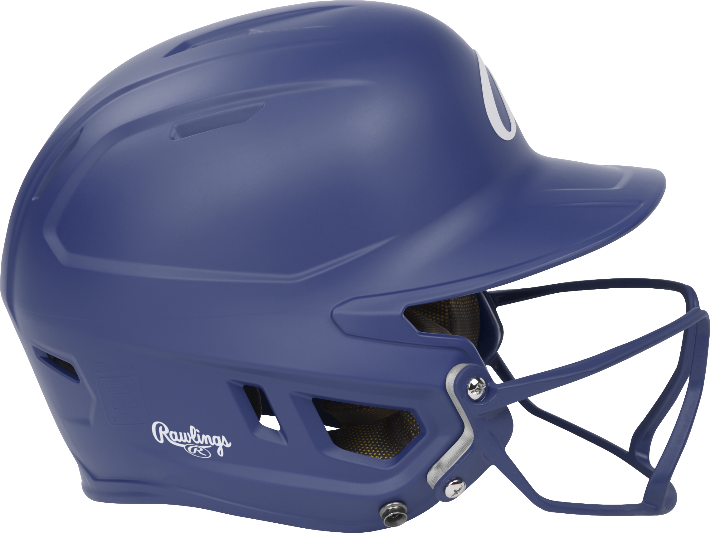 Rawlings Mach Hi-Viz Junior Matte Batting Helmet With Hi-Viz Face Guard - Royal