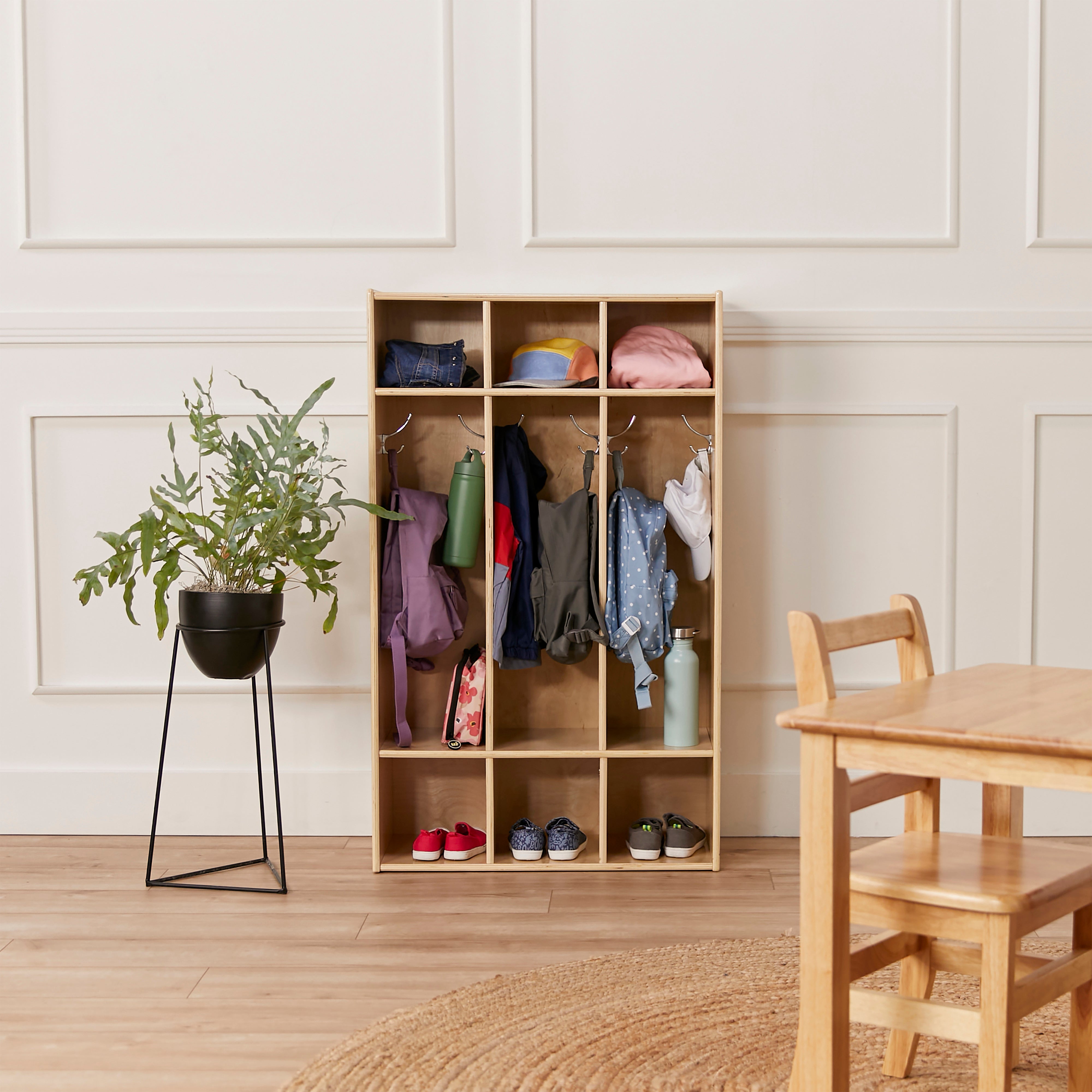 Streamline 3-Section Coat Locker - Natural