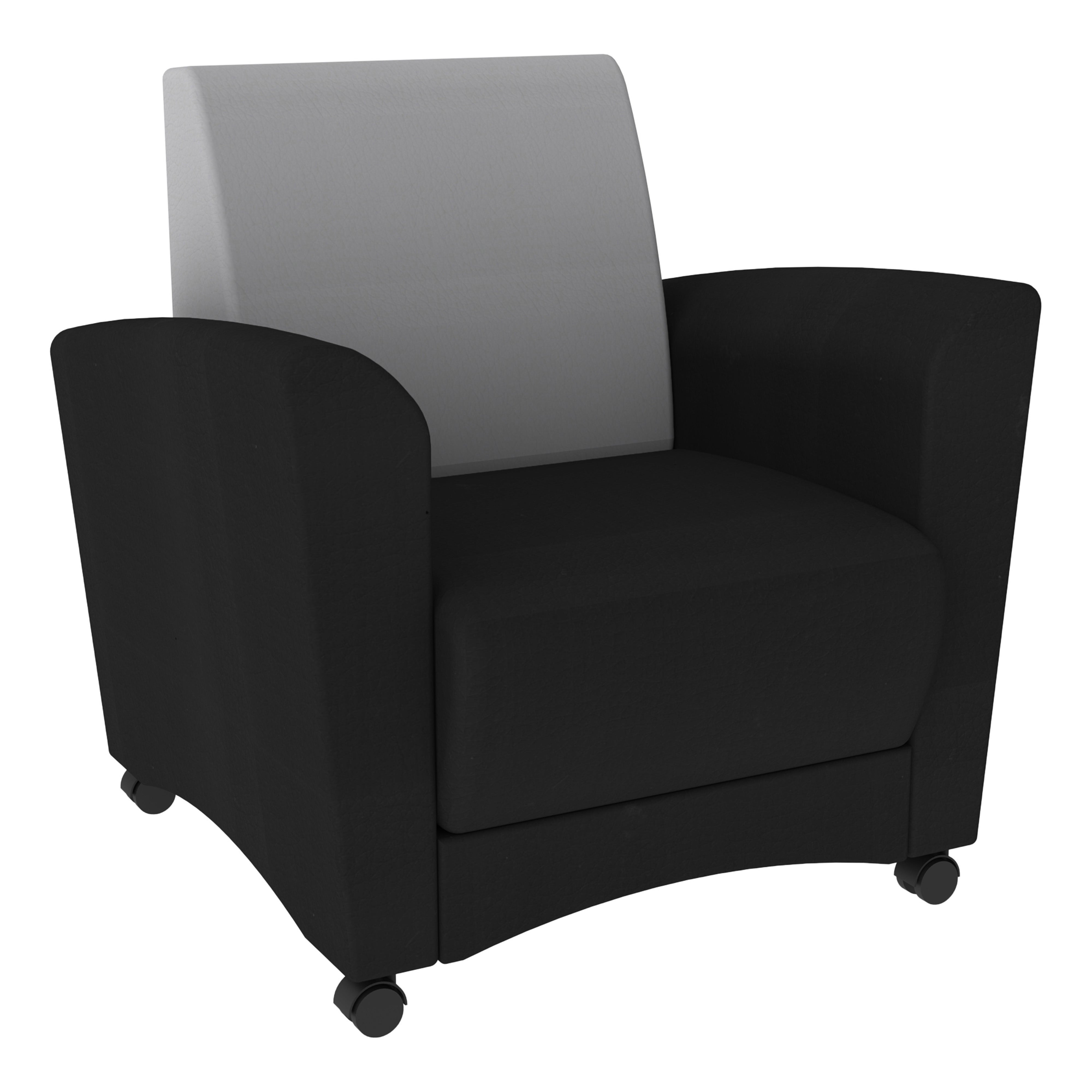 Pro Series Upholstered Mobile Common Area Chair - Black/Gray