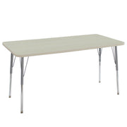 30" x 60" Rectangle La Madera Activity Table with Standard Legs - Asian Sand/Silver