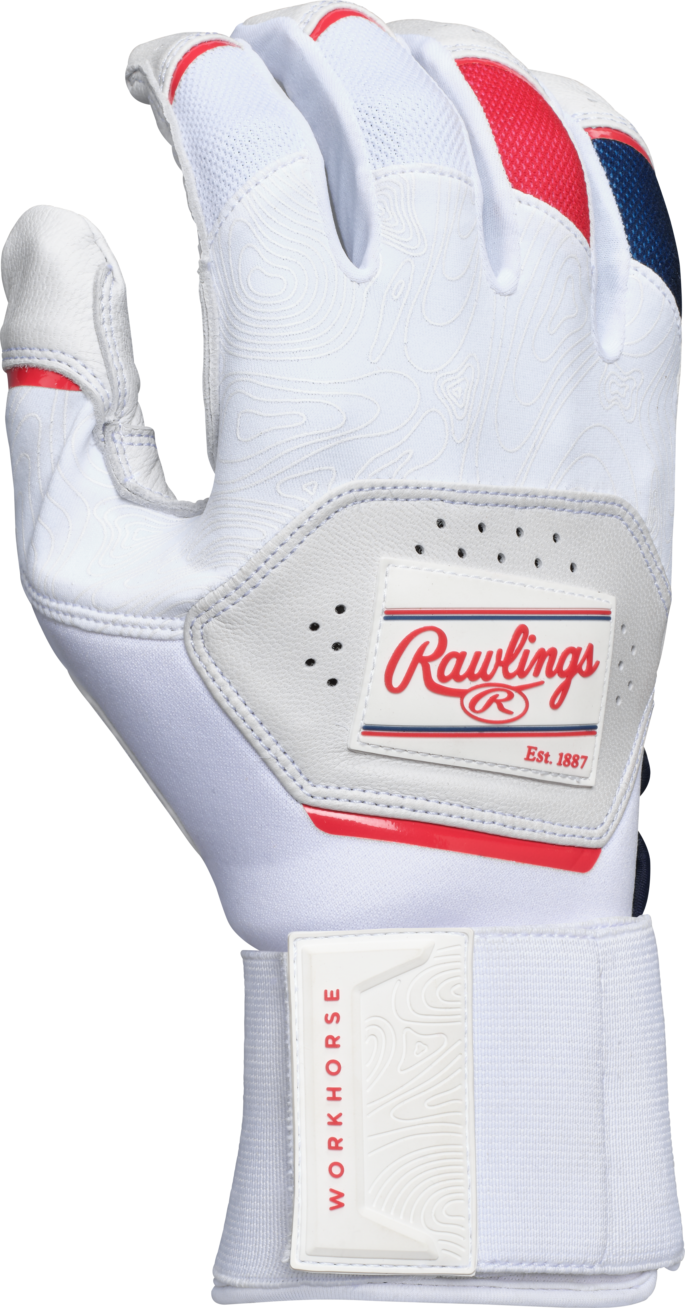 Rawlings Youth Workhorse Compression Strap Batting Gloves - Large - Usa
