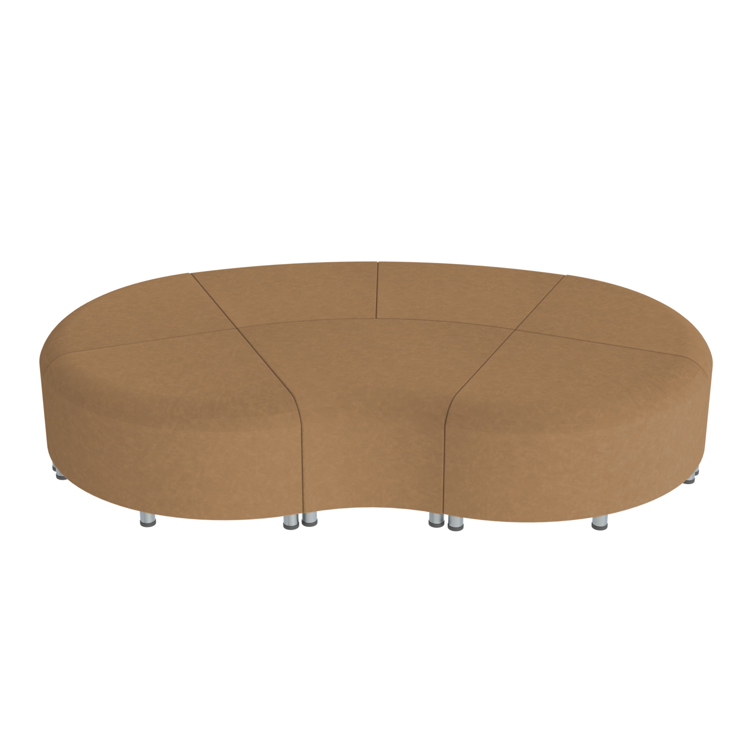 Pro Series Rustic Connect Curved Wavelet Backless Seating, 7-Piece Set - Pecan