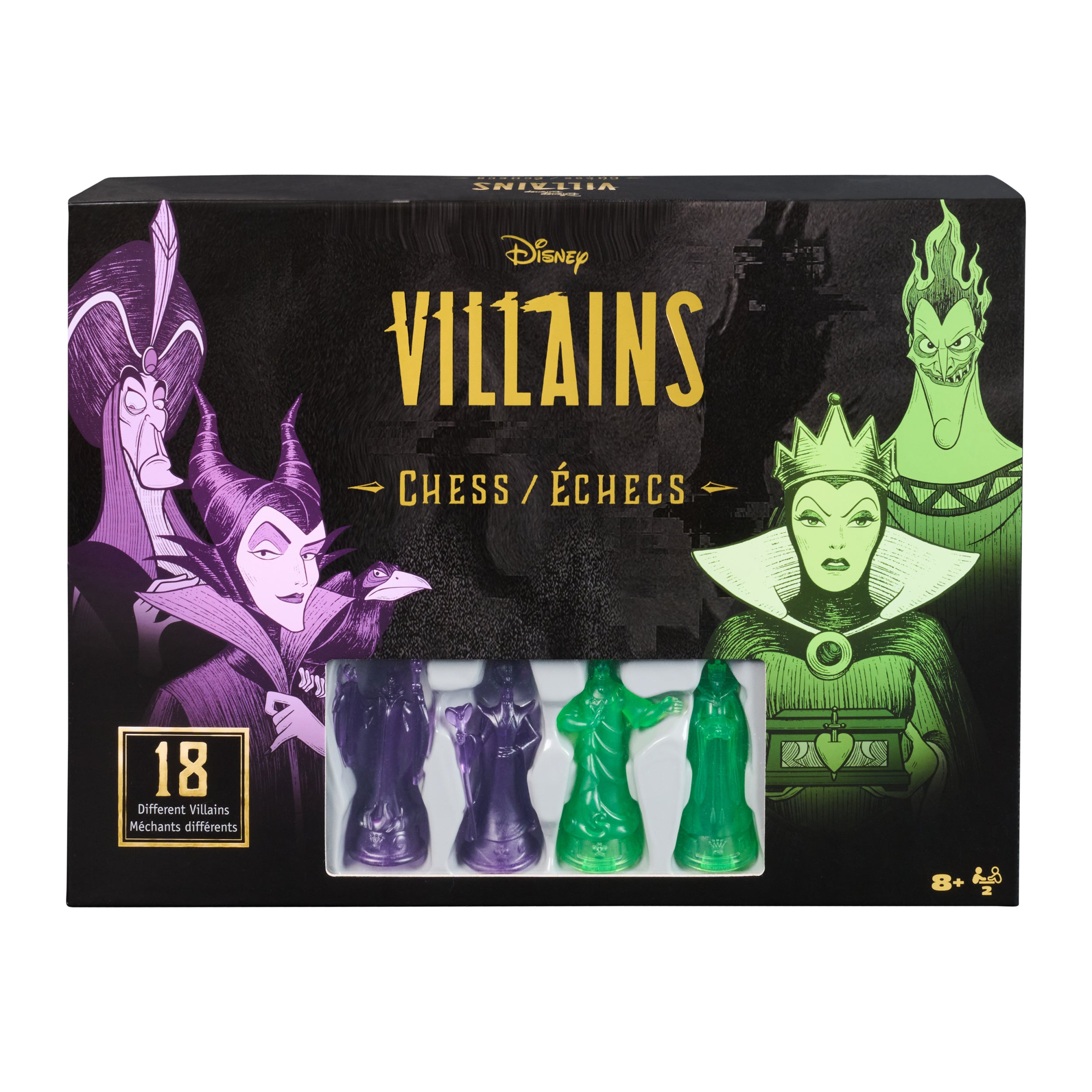 Spin Master Games, Disney Villains Chess Set for Adults & Kids, Play as Classic Disney Characters like Ursula, Jafar, Hades, & More, Classic Strategy Game & STEM Activity, 2 Players, for Ages 8 & Up